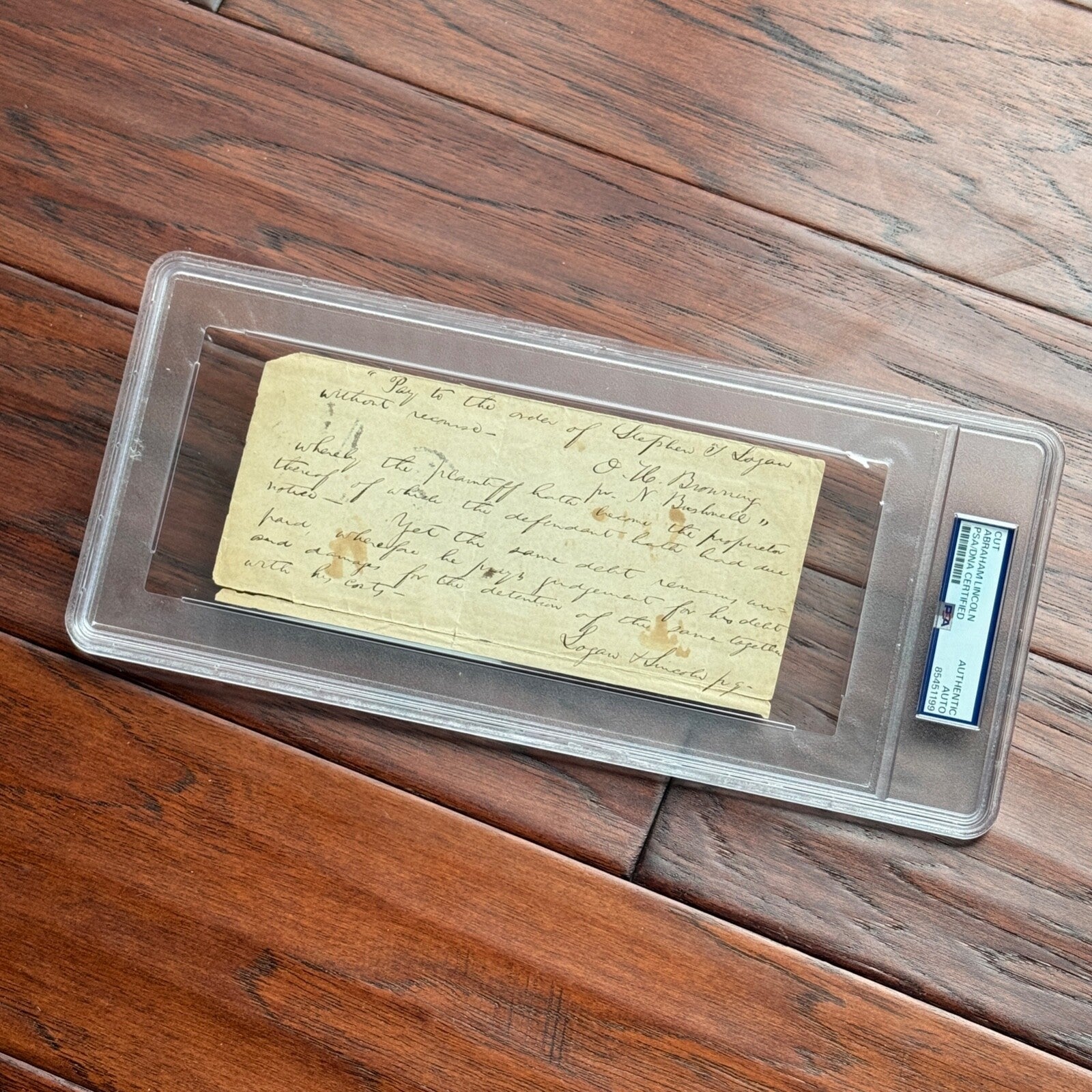 ABRAHAM LINCOLN * PSA * Autograph Lengthy Handwritten Legal Case SIGNED