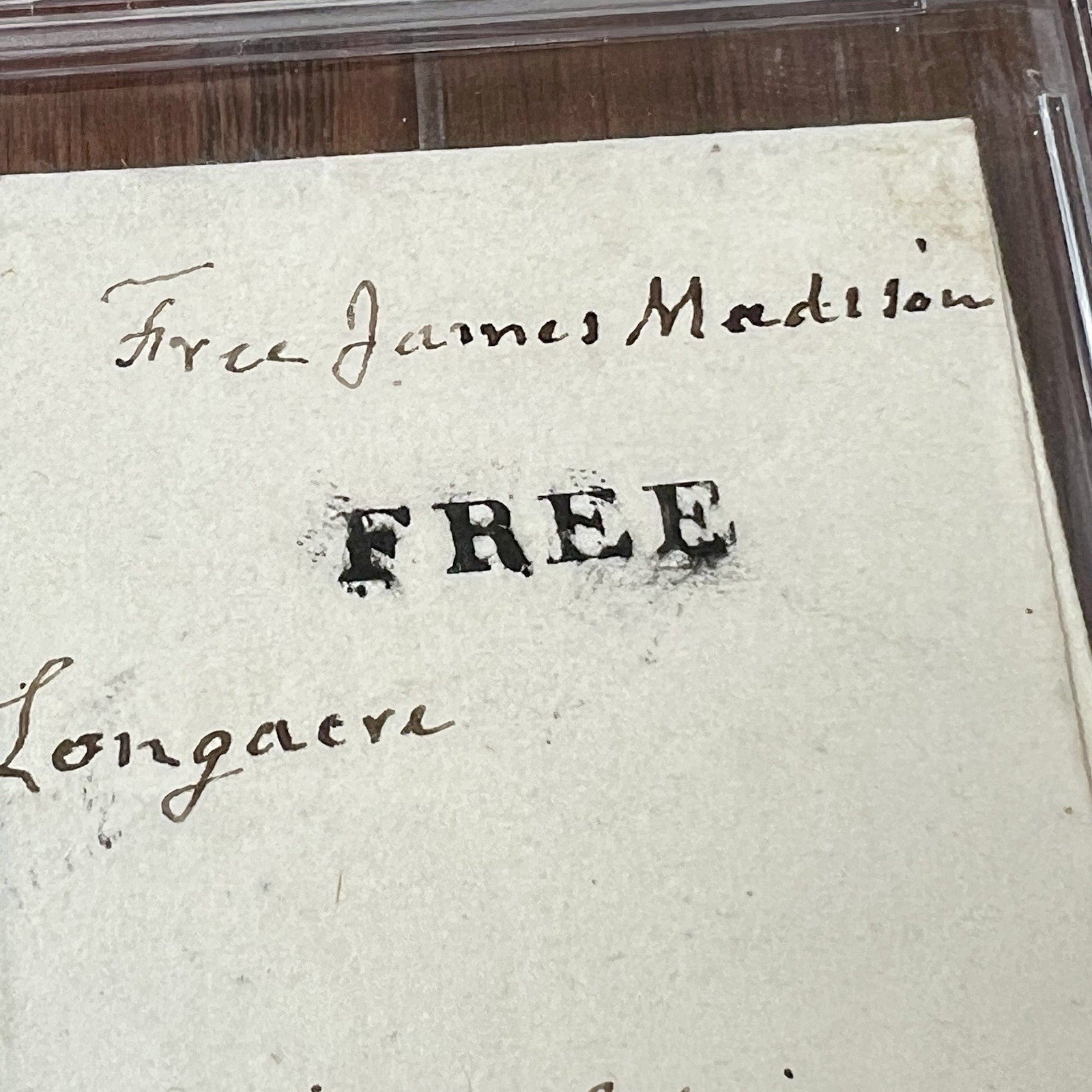 JAMES MADISON * PSA * Autograph FREE FRANK Signed 2x Signature President