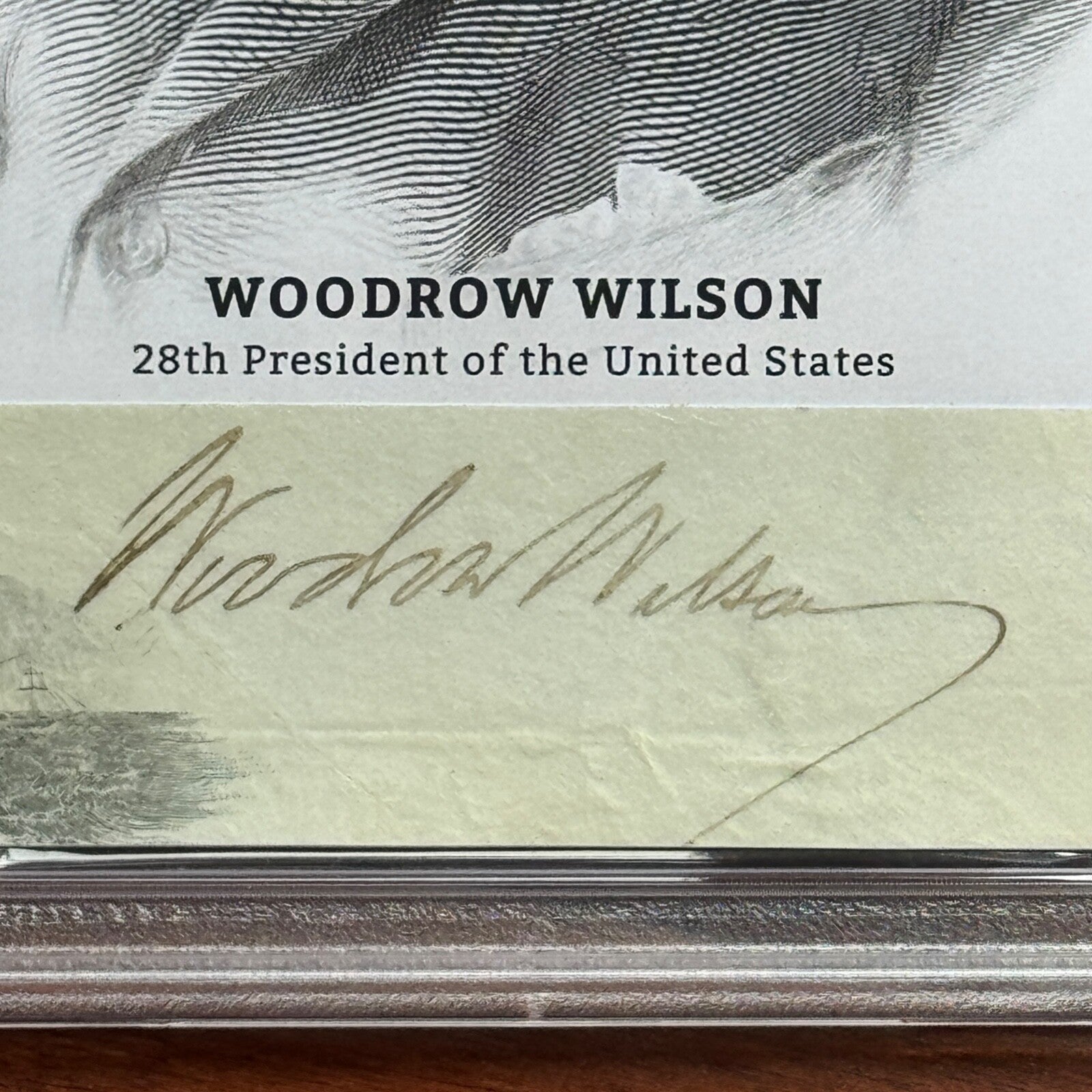 WOODROW WILSON  * PSA * Autograph Cut Signature Custom Card ENGRAVING Signed