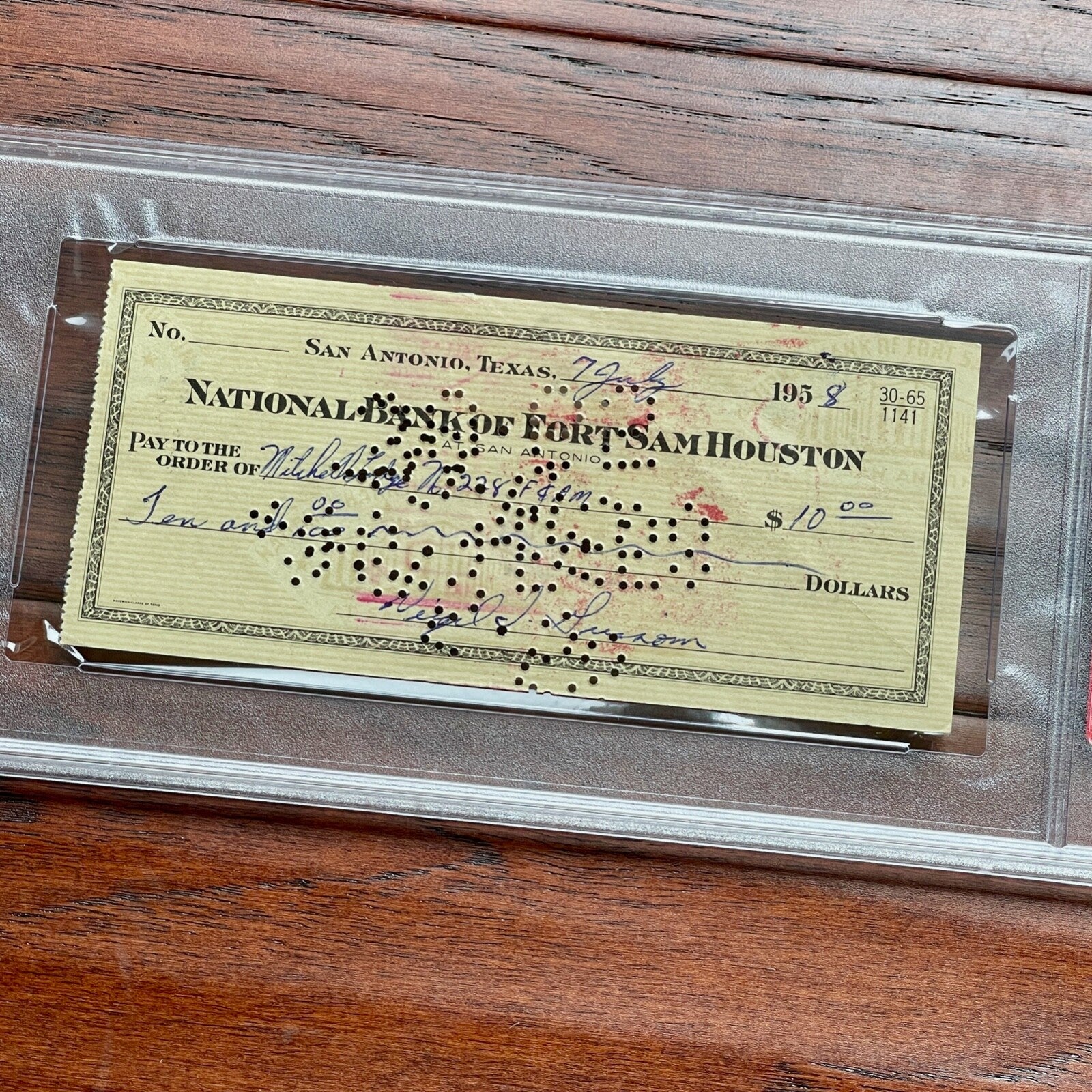 VIRGIL "GUS" GRISSOM * PSA * Autograph BANK CHECK Signed * Apollo 1 Astronaut