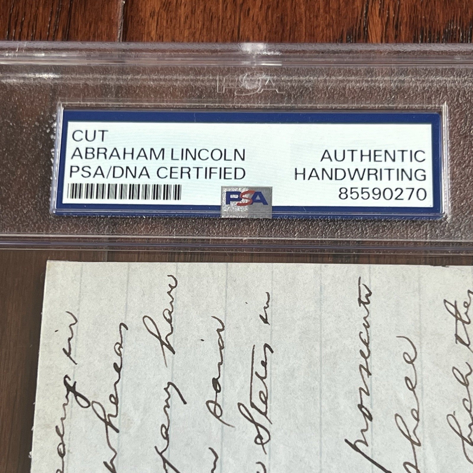 ABRAHAM LINCOLN * PSA * Handwritten LEGAL CASE Cut from an Autograph Doc Signed