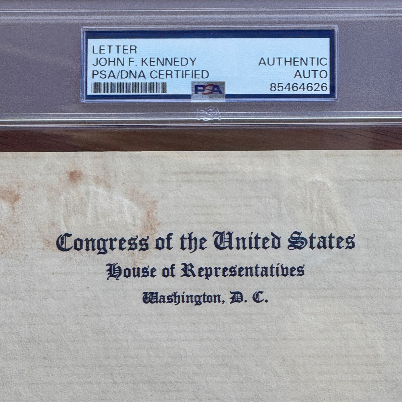 JOHN F. KENNEDY * PSA * Congress AUTOGRAPH "Republican Sweep" Letter SIGNED