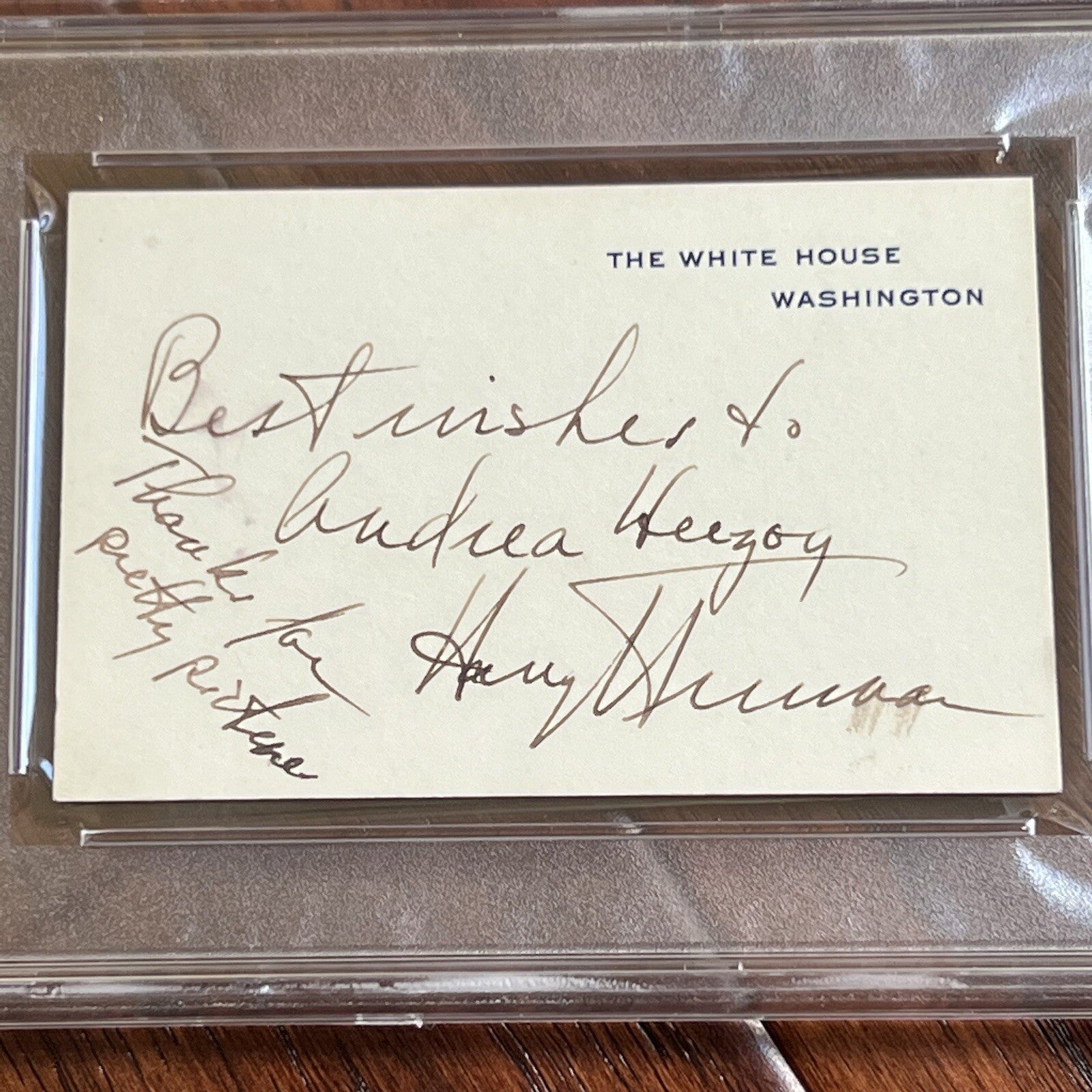 HARRY TRUMAN * PSA * Autograph White House Card AS PRESIDENT Signed Slabbed