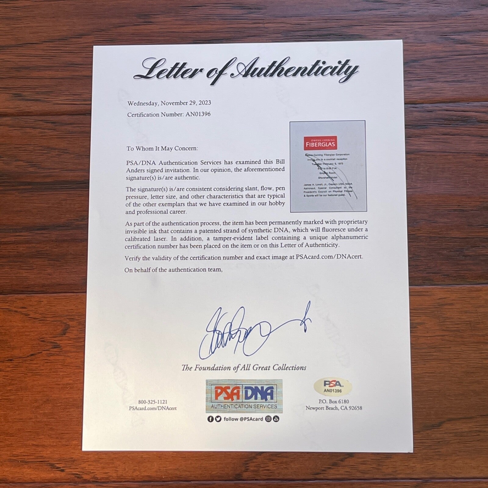 WILLIAM BILL ANDERS * PSA/DNA * Autograph Card APOLLO 8 *  EARTHRISE Signed