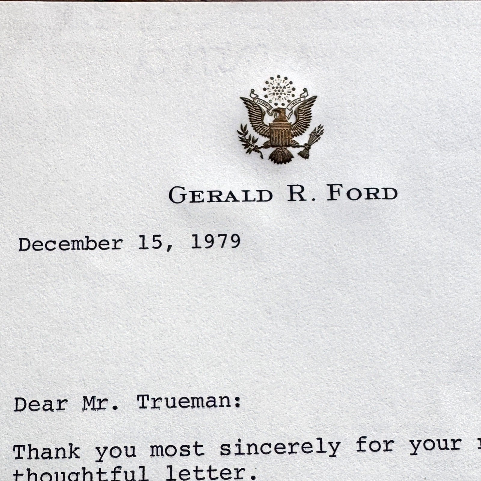 GERALD R. FORD * JSA * Autograph LETTER SIGNED * 38th POTUS