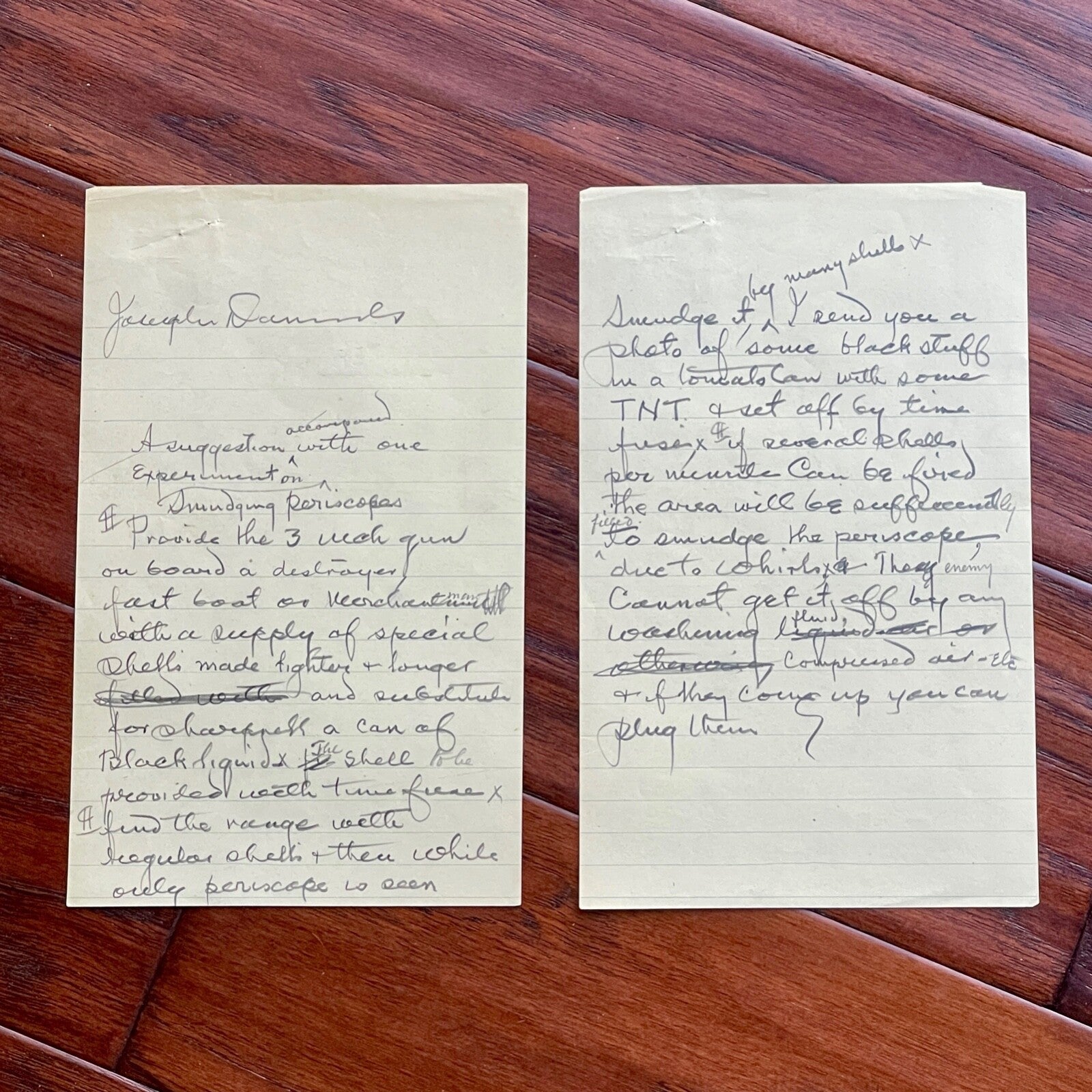 THOMAS EDISON * JSA * AUTOGRAPH Secret SUBMARINE EXPERIMENT Note SIGNED * WWI