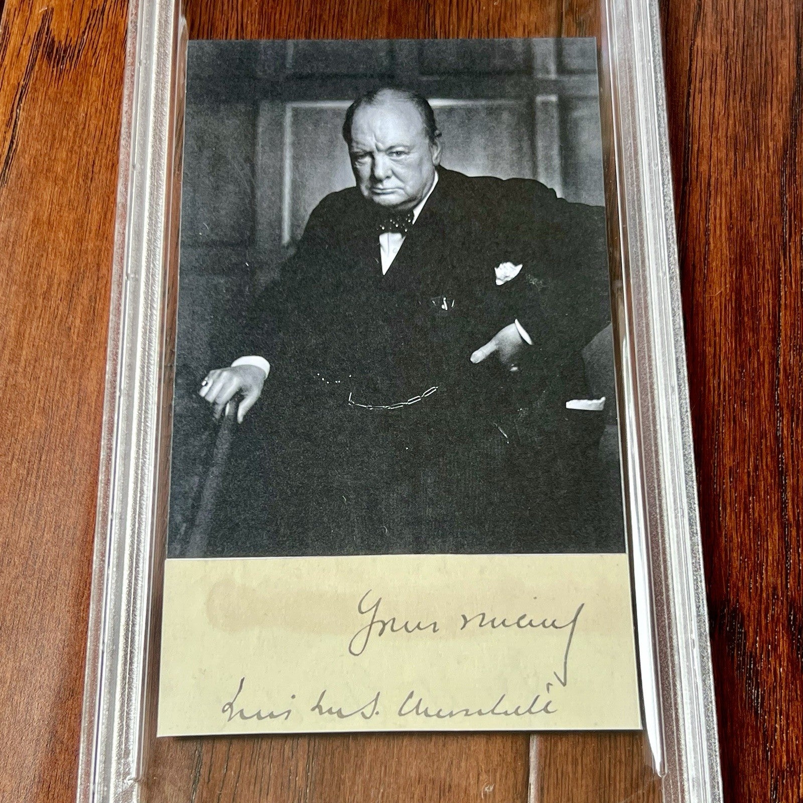 WINSTON S. CHURCHILL * PSA * Autograph Cut Signature CUSTOM CARD Signed