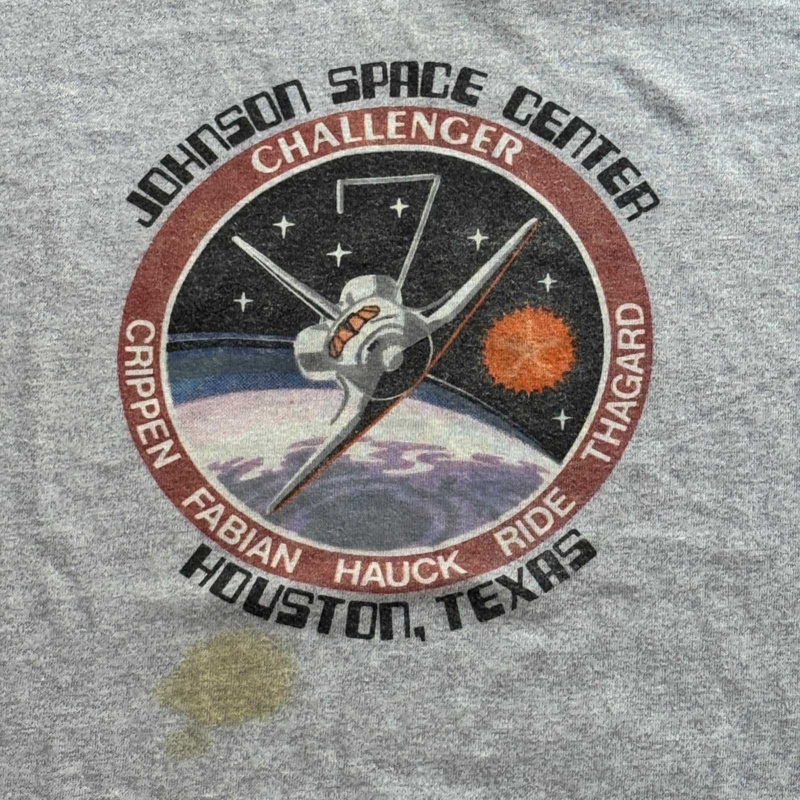 SALLY RIDE * Ride Estate Signed COA * Her Worn NASA STS-7 Mission Patch T-Shirt