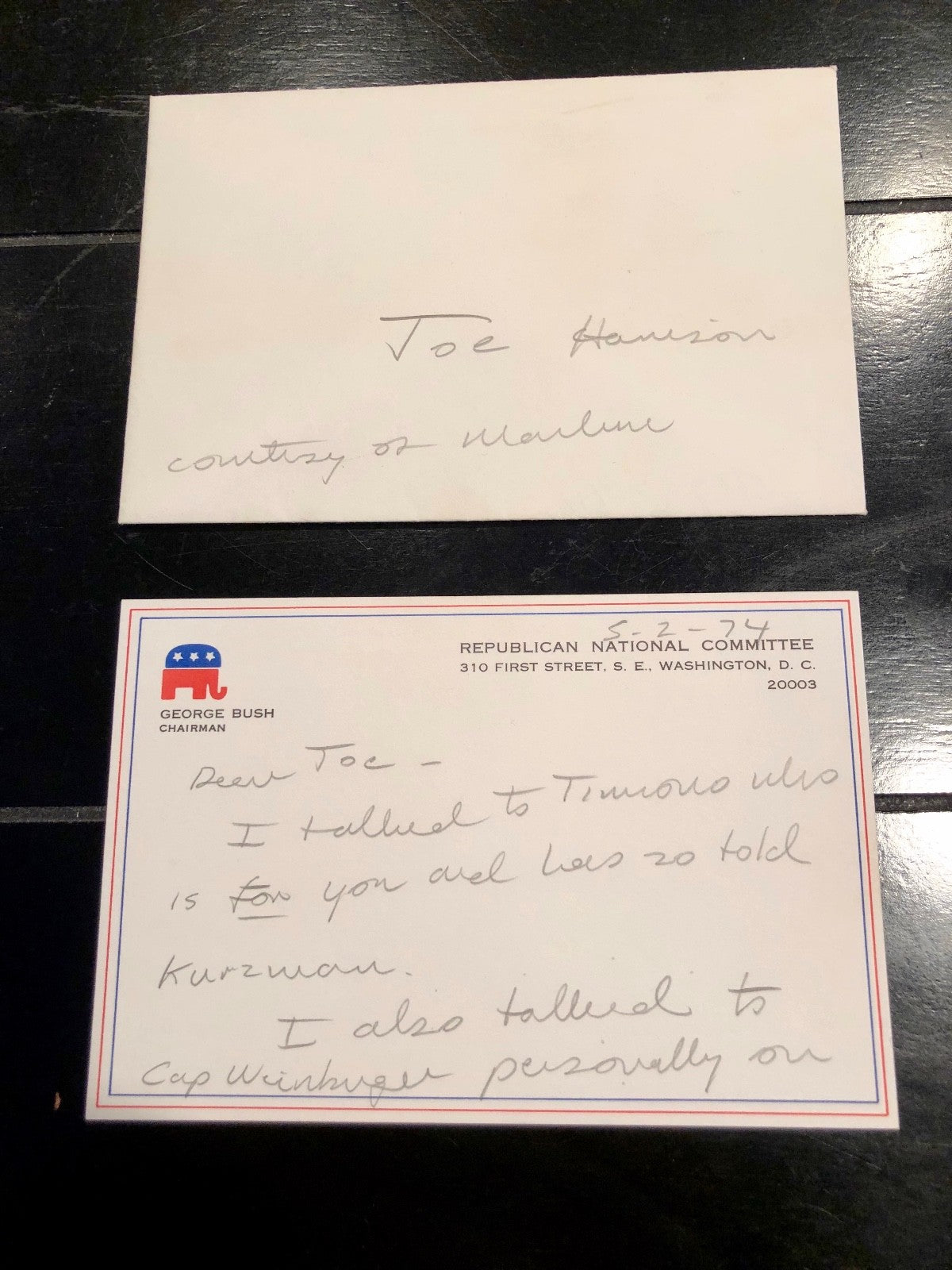 George HW Bush * PSA/DNA * Authentic AUTOGRAPH HANDWRITTEN Note SIGNED * RNC