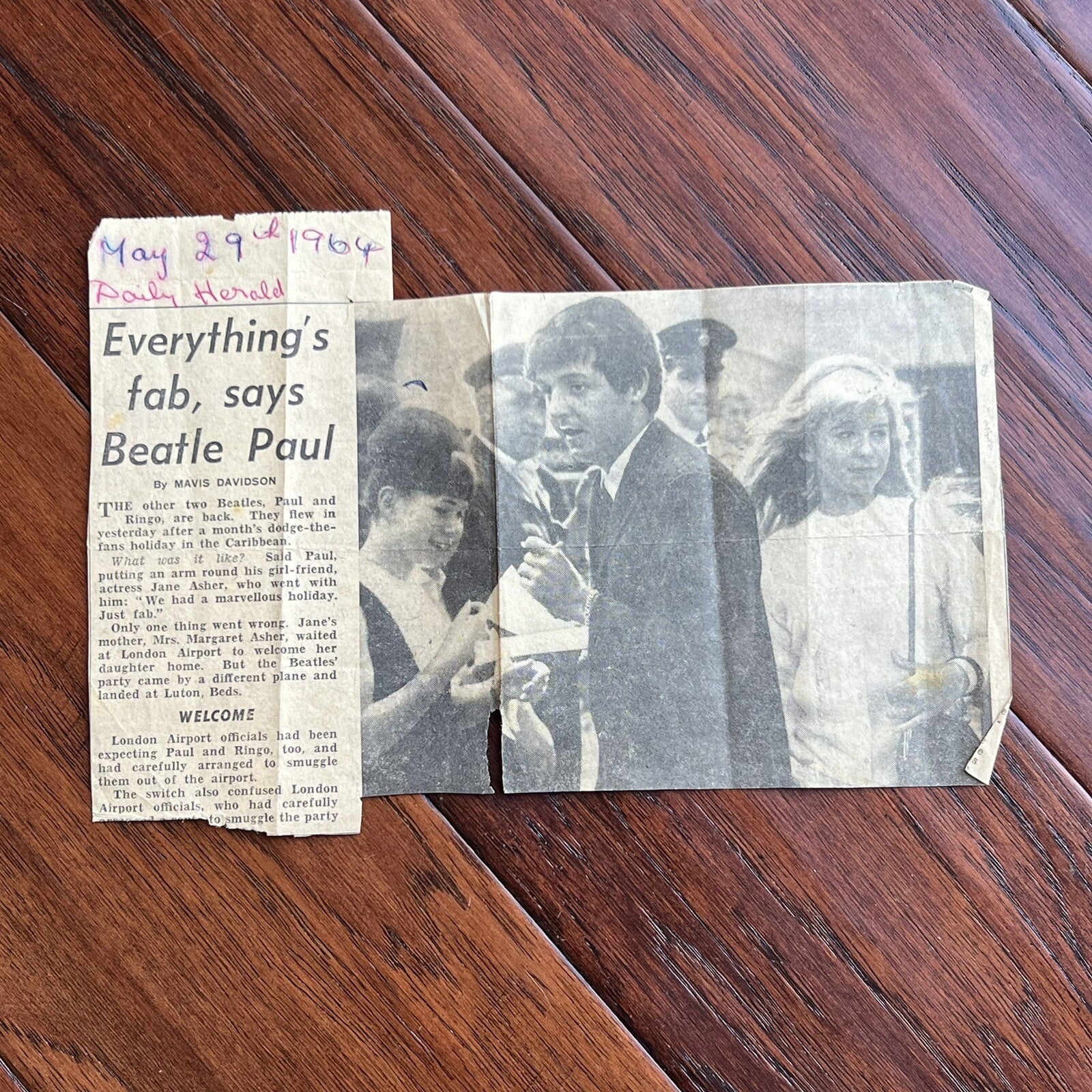 PAUL MCCARTNEY & RINGO STARR * Beckett Bas * PROOF Signed Cut Autograph Beatles