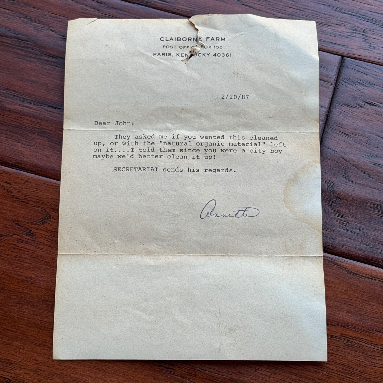 SECRETARIAT * Owned & Worn HORSESHOE Champion Thoroughbred * CLAIBORNE FARM COA