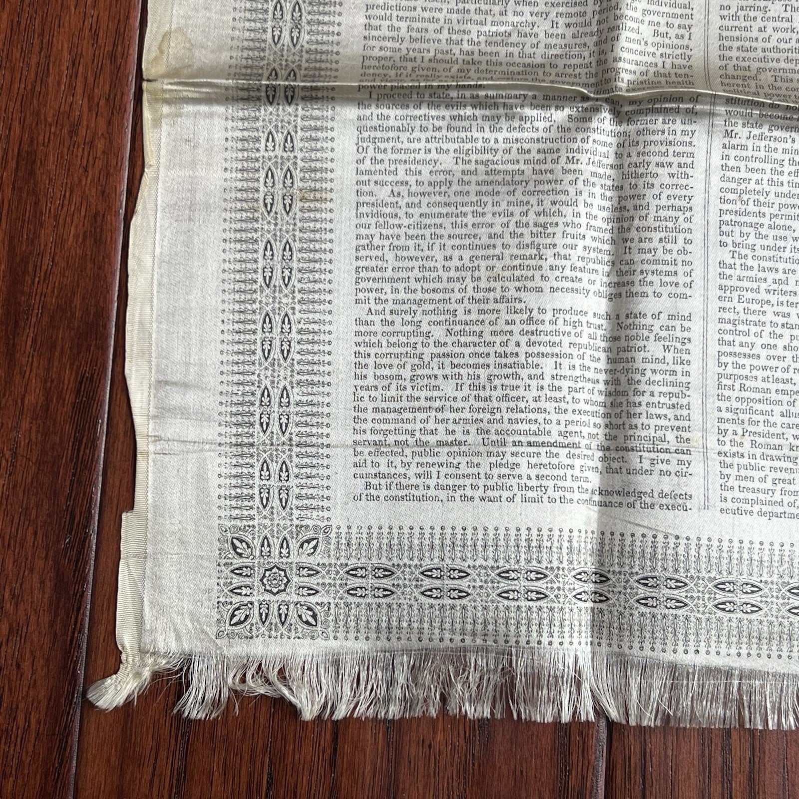 WILLIAM HENRY HARRISON * Silk Printed Broadside of Inaugural Address Ephemera