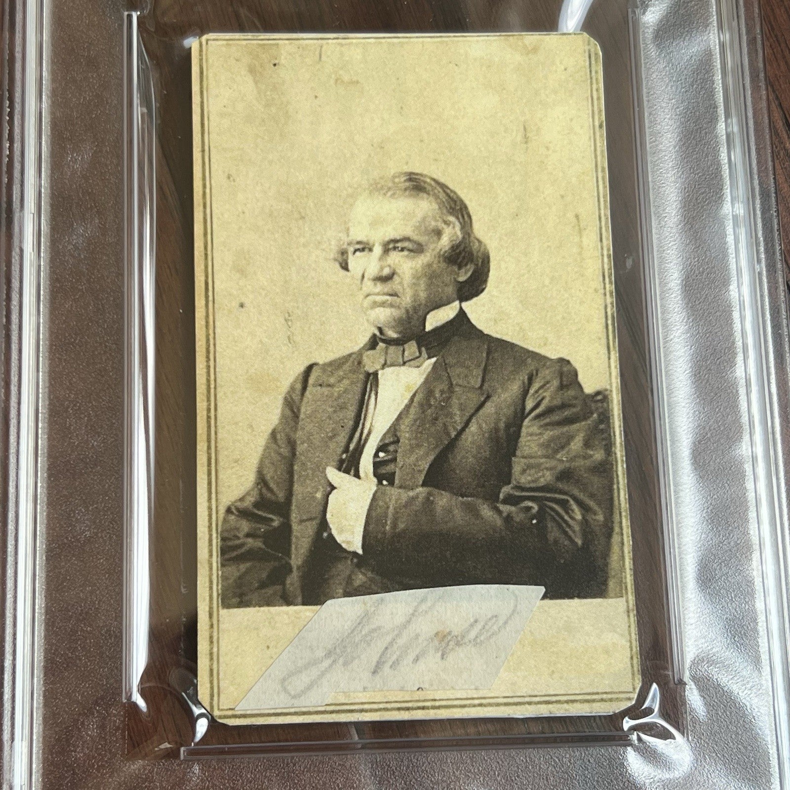 ANDREW JOHNSON * PSA * Autograph Cut Signature CDV Signed President Photograph