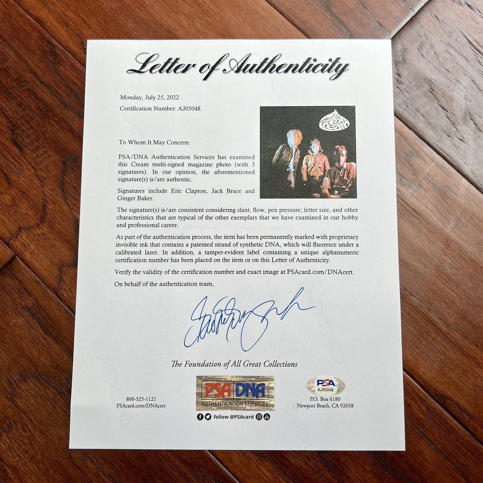 CREAM * PSA/DNA * Eric Clapton Jack Bruce Autograph Signed Album Print Fresh