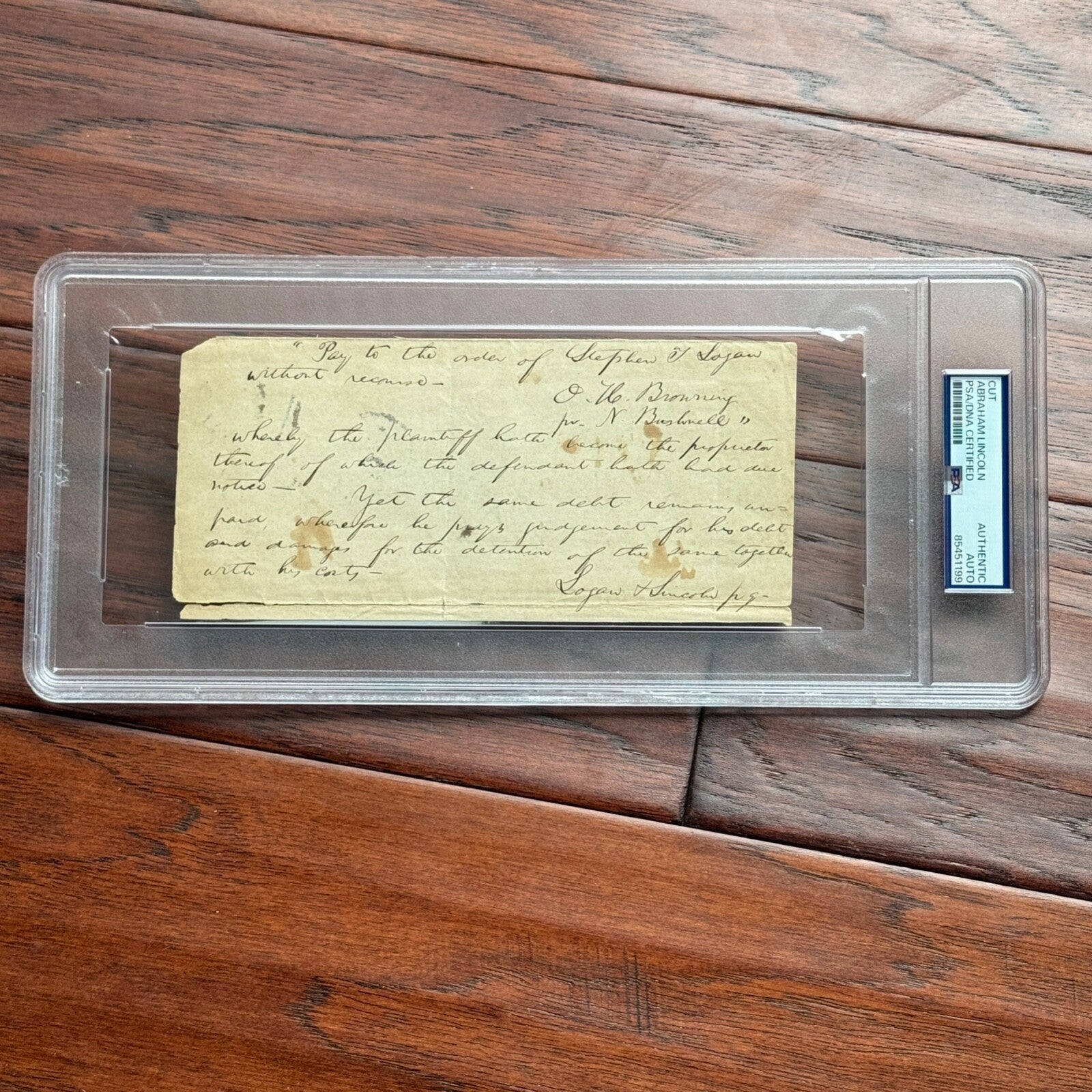 ABRAHAM LINCOLN * PSA * Autograph Lengthy Handwritten Legal Case SIGNED