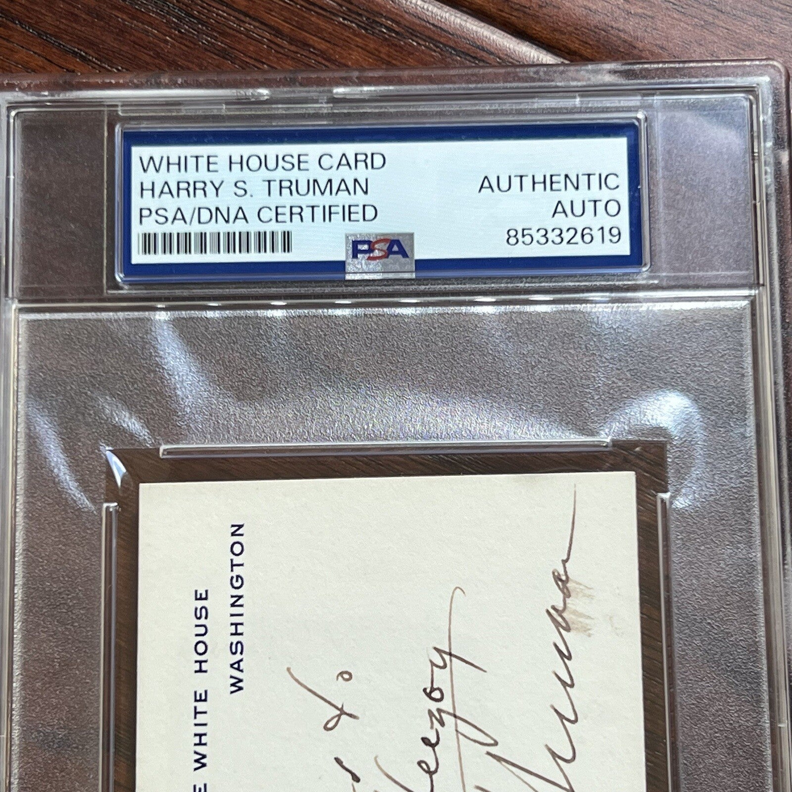 HARRY TRUMAN * PSA * Autograph White House Card AS PRESIDENT Signed Slabbed
