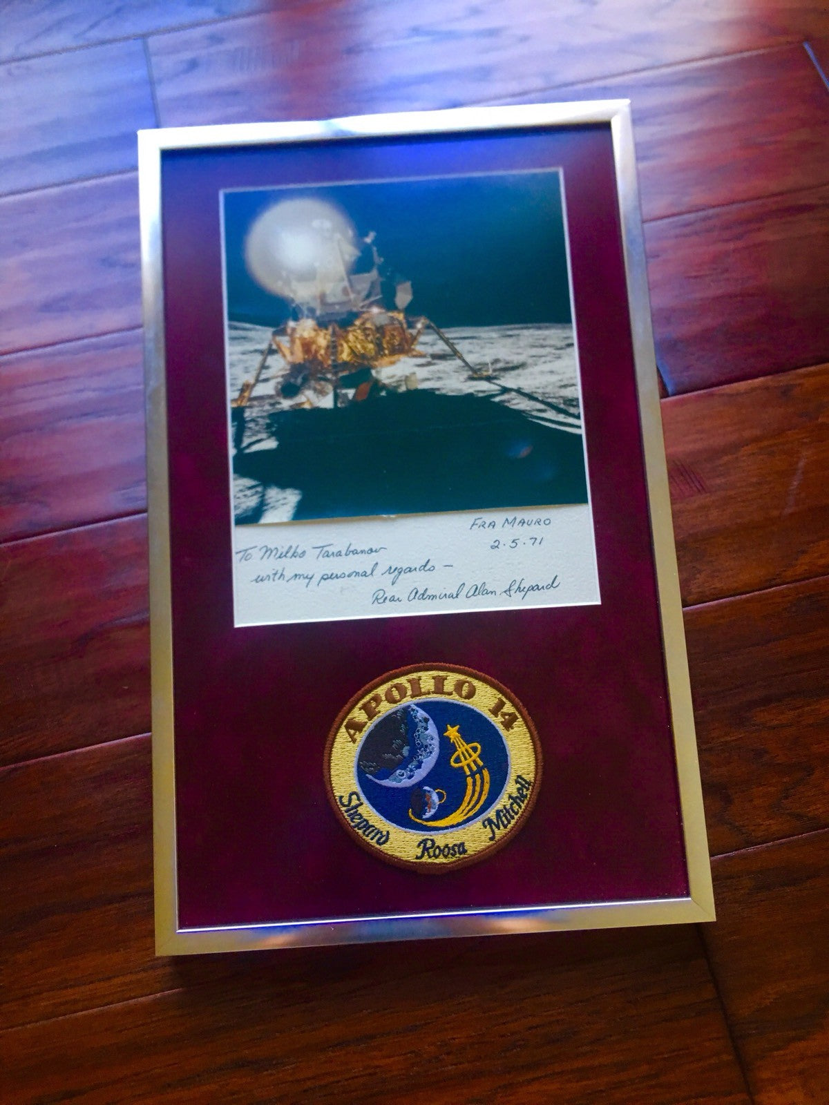 ALAN SHEPARD * Apollo 14 Astronaut * Hand SIGNED LUNAR PHOTO Autograph * NASA