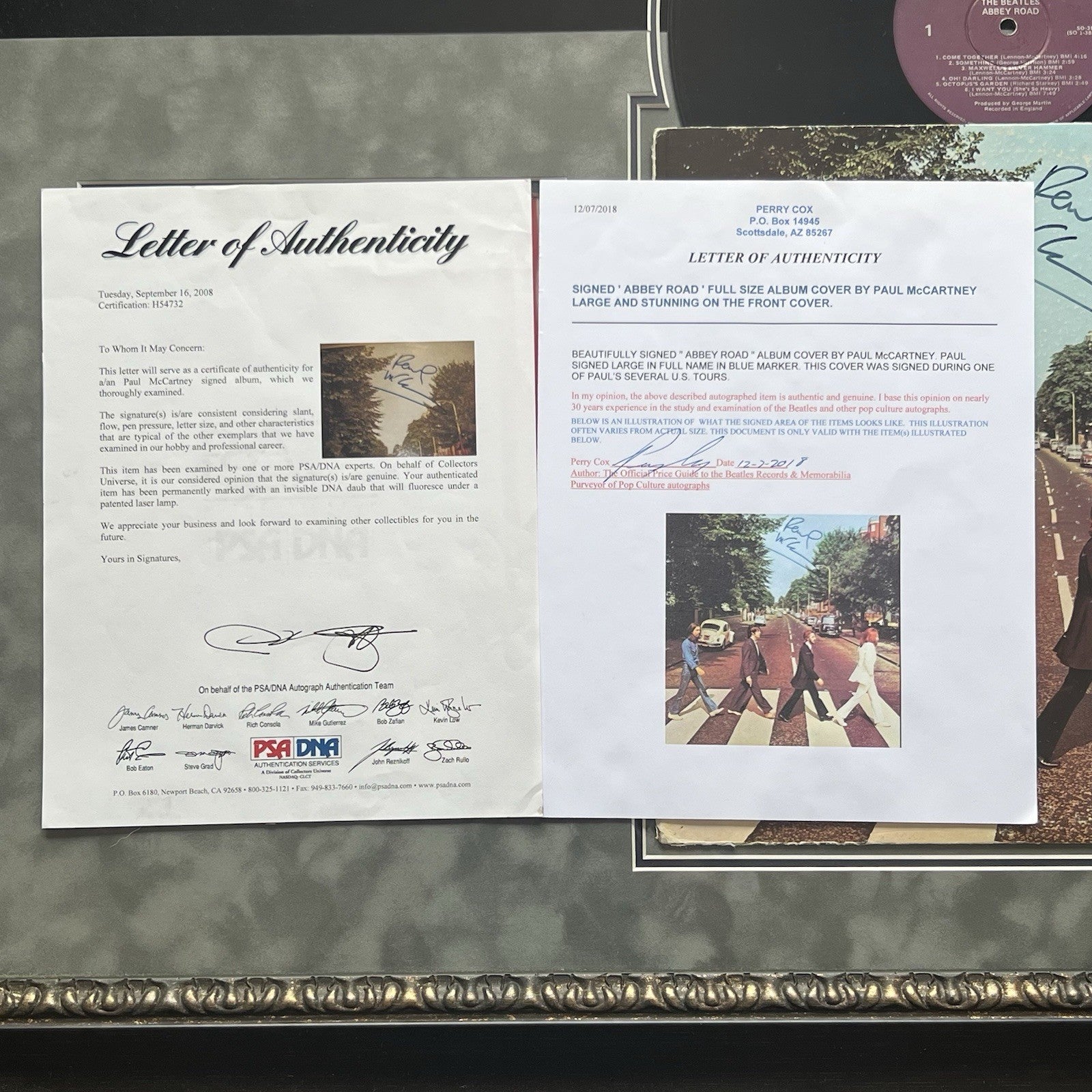 PAUL MCCARTNEY * PSA * ABBEY ROAD Beatles Album * Autograph LP SIGNED Display