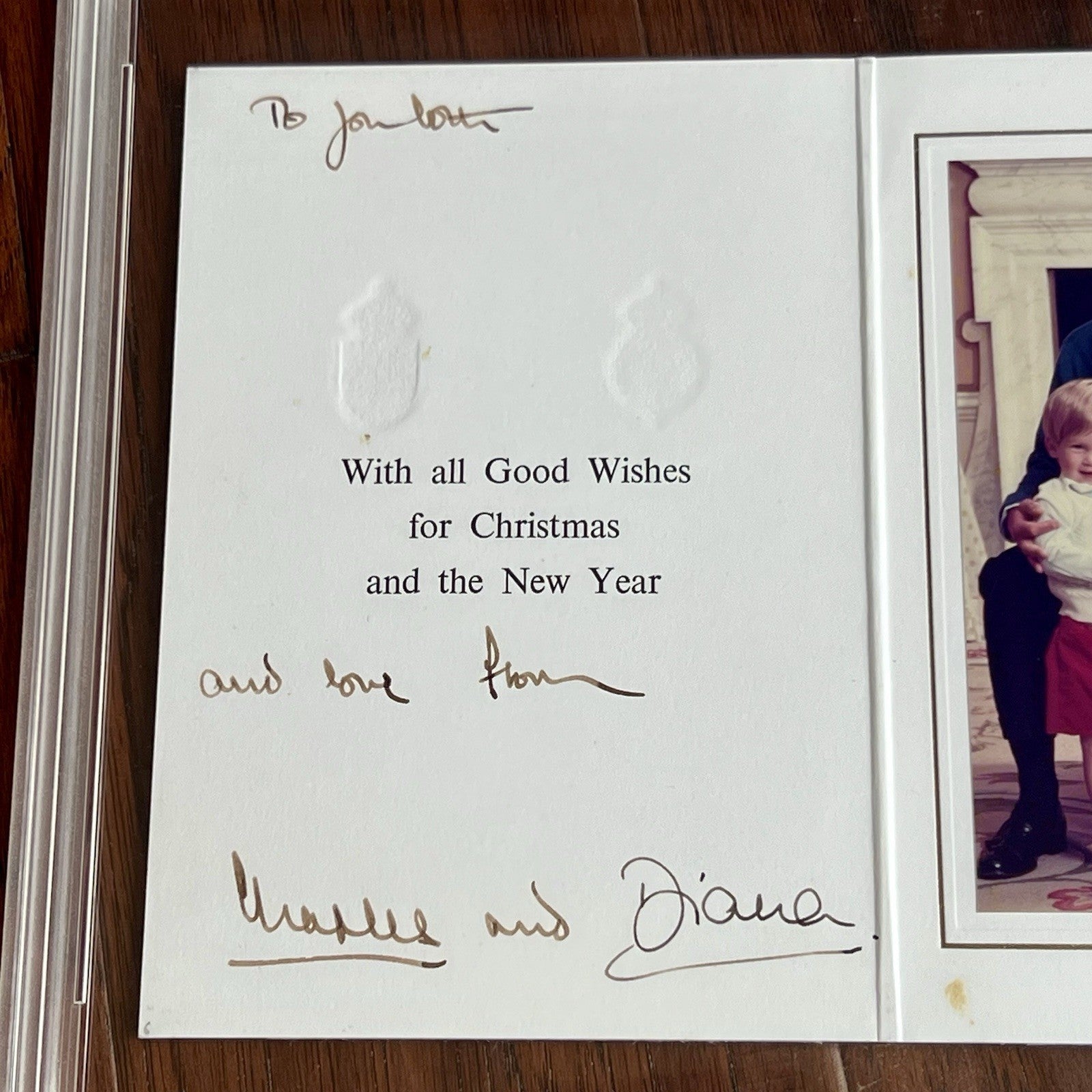 PRINCESS DIANA & KING CHARLES III * PSA * Autograph Family Xmas Card Signed 1986