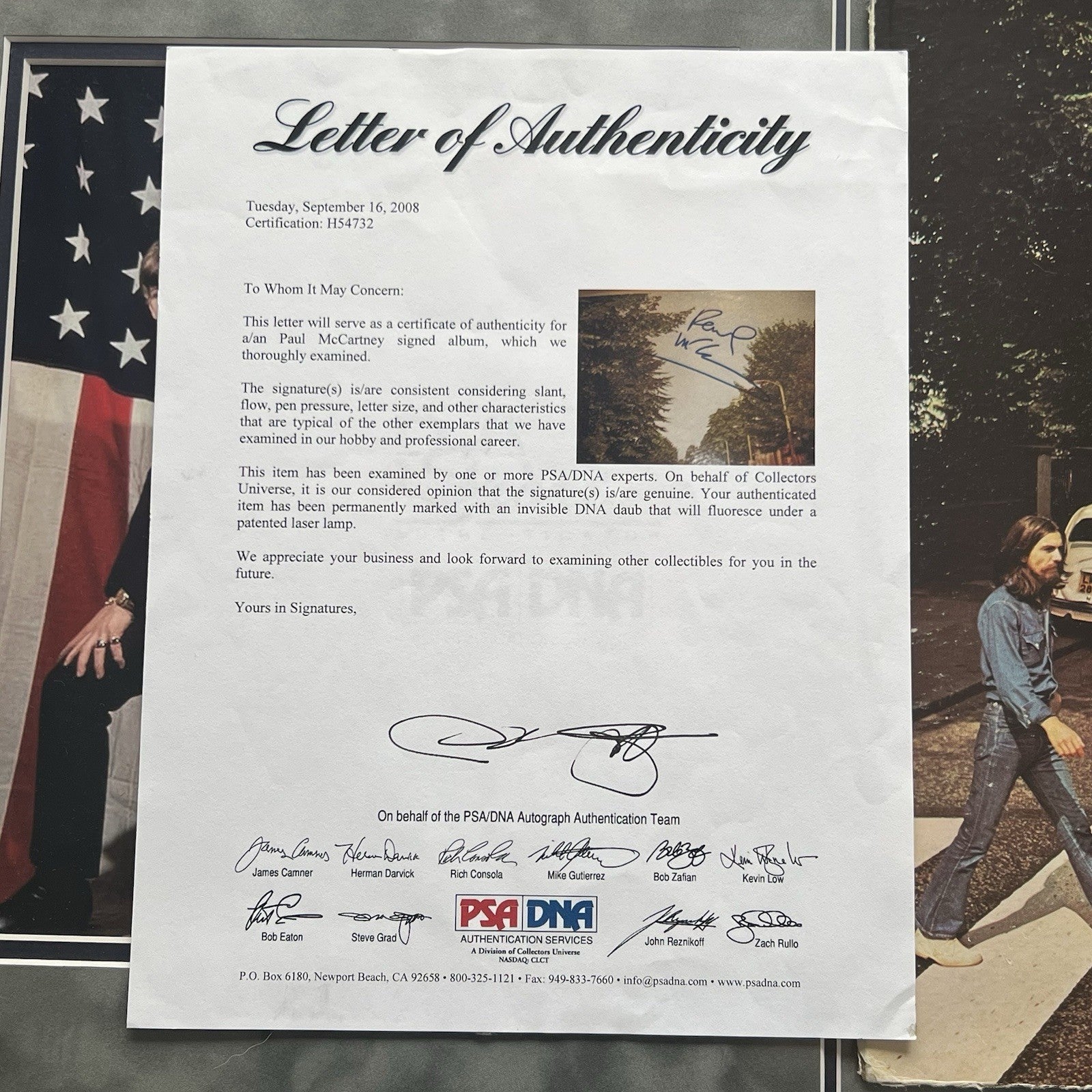 PAUL MCCARTNEY * PSA * ABBEY ROAD Beatles Album * Autograph LP SIGNED Display