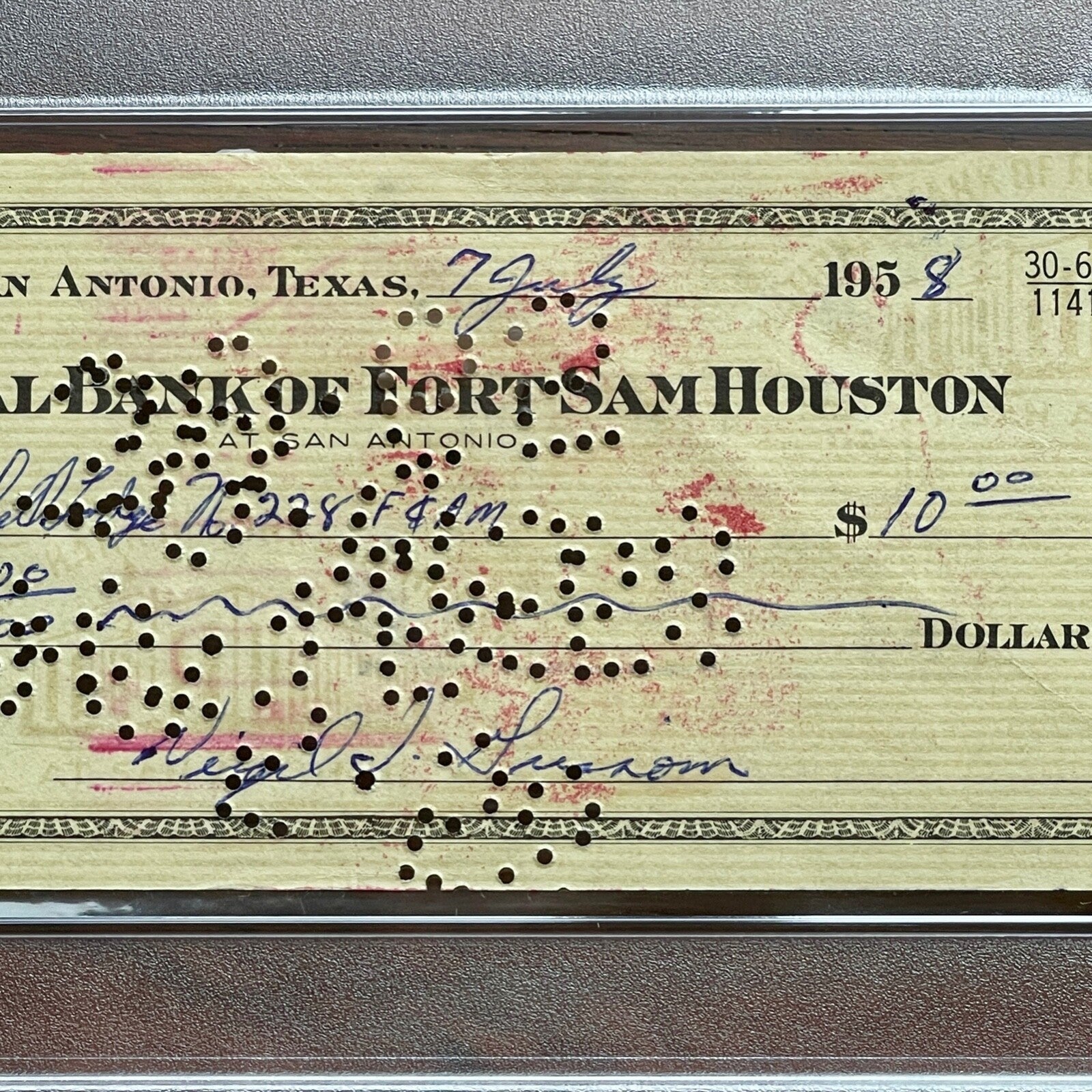 VIRGIL "GUS" GRISSOM * PSA * Autograph BANK CHECK Signed * Apollo 1 Astronaut