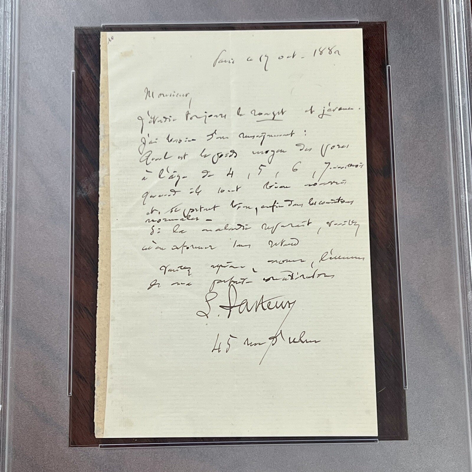 LOUIS PASTEUR * PSA/DNA * Autograph Letter Testing His Vaccine for Pigs Signed