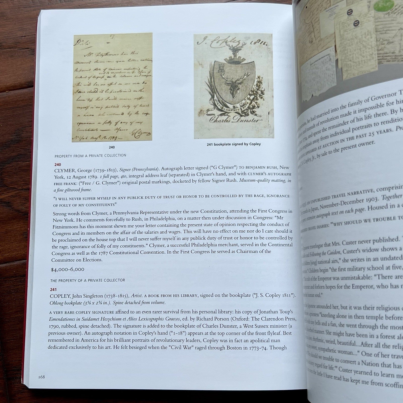 JOHN SINGLETON COPLEY * PSA * Scarce AUTOGRAPH Book Signed Revolutionary War