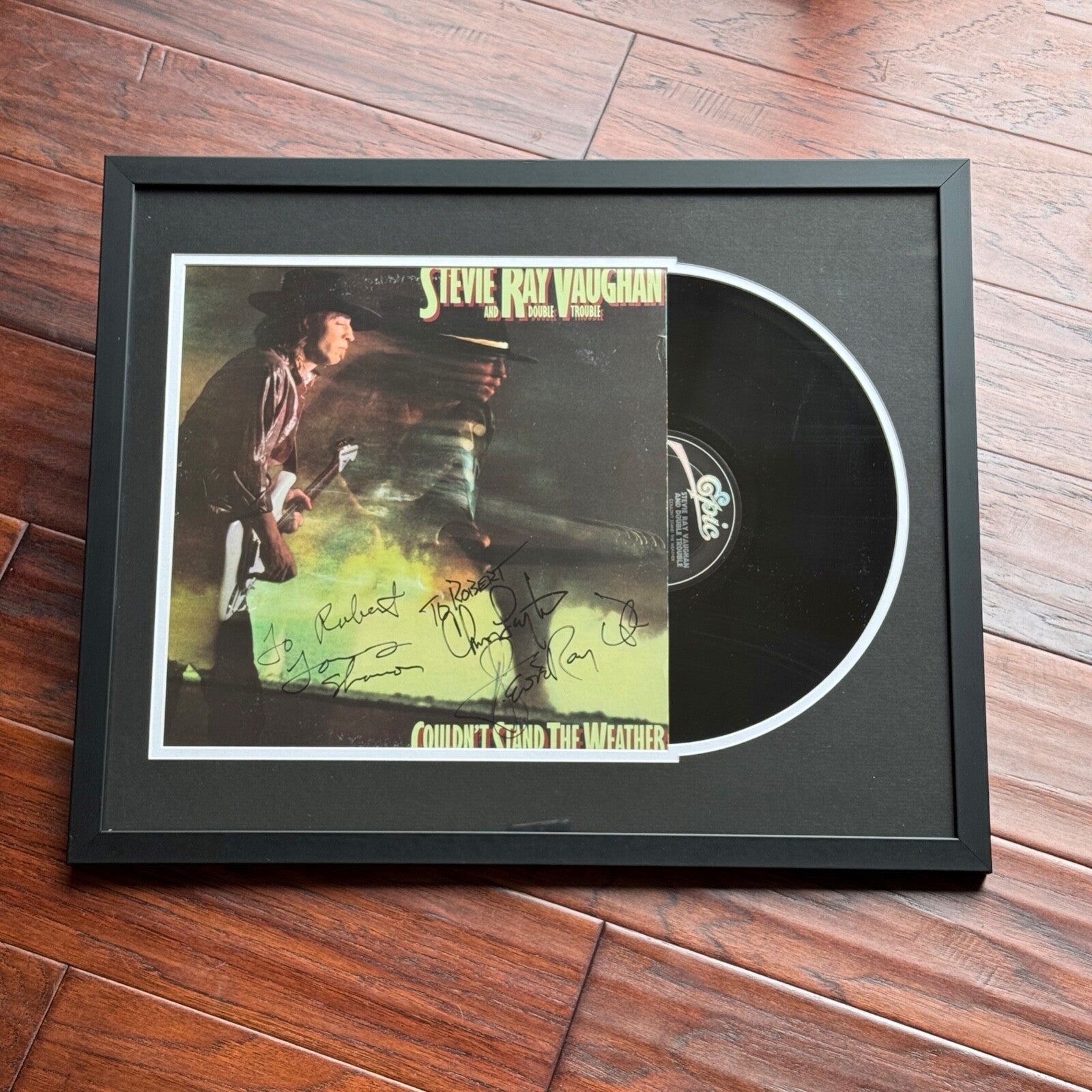 STEVIE RAY VAUGHAN * PSA * Autograph WEATHER LP Album Signed w/ Double Trouble