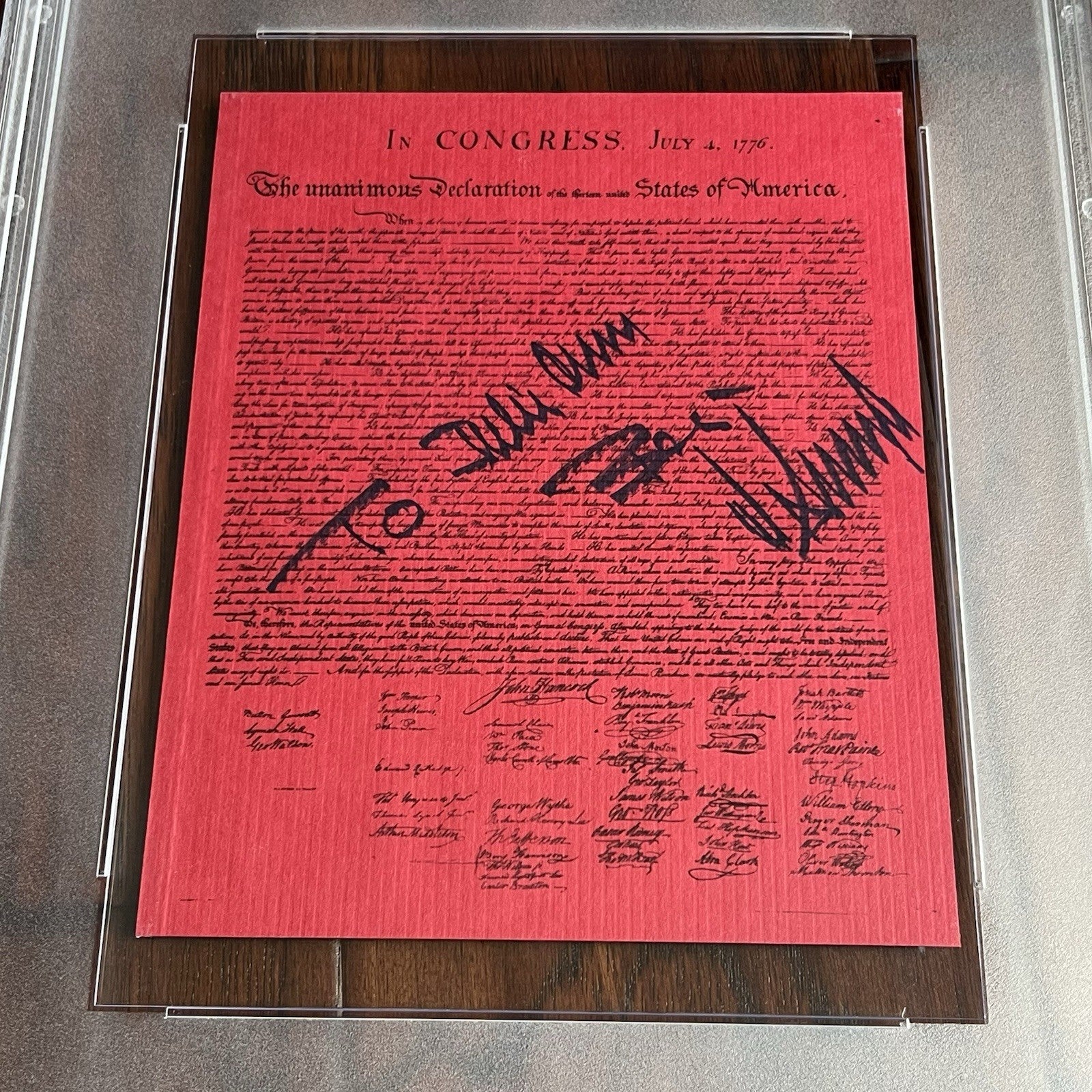 DONALD TRUMP * PSA * Autograph Souvenir MAGA DECLARATION OF INDEPENDENCE Signed