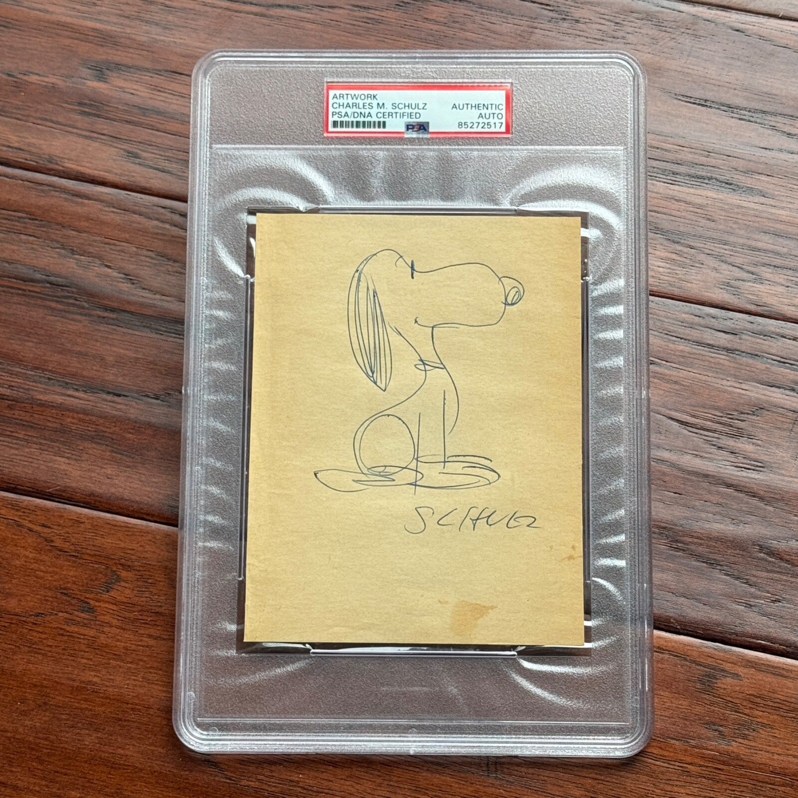 CHARLES M SCHULZ * PSA * Autograph SNOOPY Hand-Drawn Artwork Signed * PEANUTS