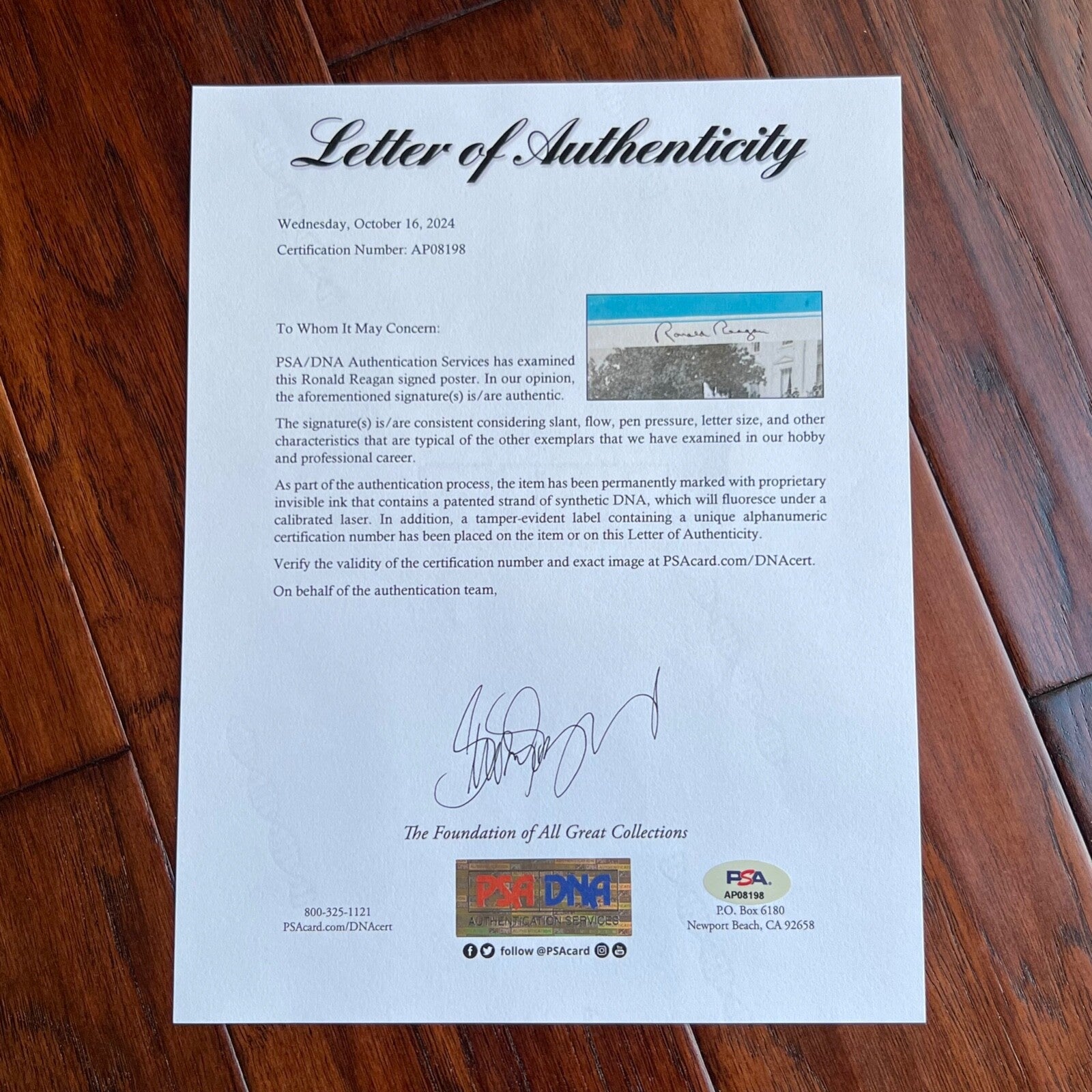 RONALD REAGAN * PSA * Autograph as President NUCLEAR MISSILE TREATY Signed