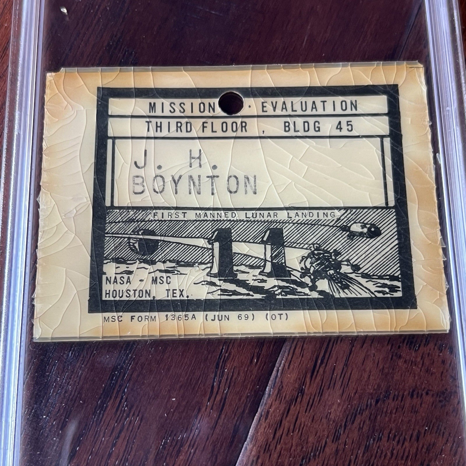 APOLLO 11 * PSA * NASA Mission Evaluation Access Badge Ticket Moon Landing Pass