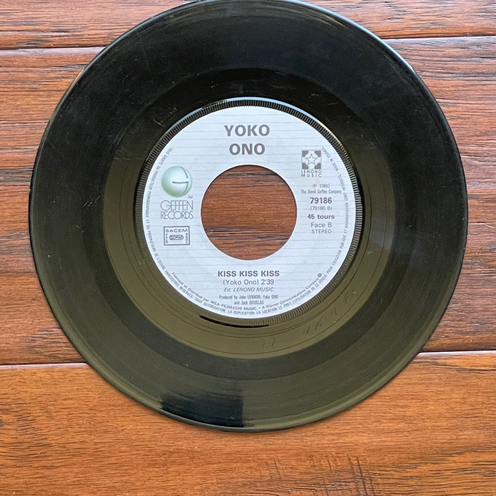 YOKO ONO * JSA * Autograph "STARTING OVER" 45 RPM Signed * Lennon DOUBLE FANTASY