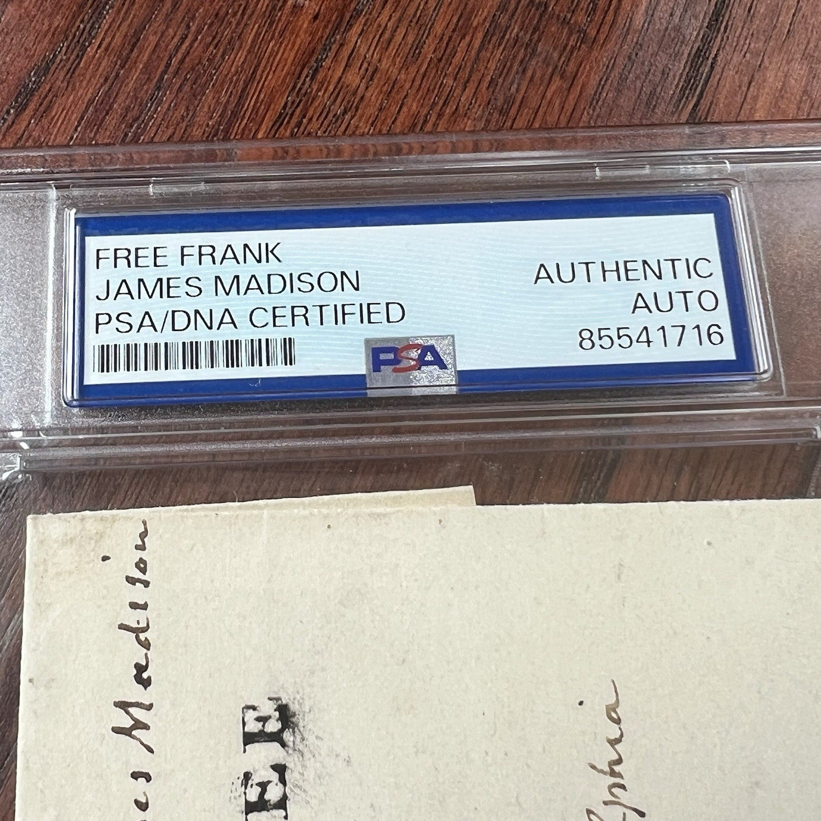 JAMES MADISON * PSA * Autograph FREE FRANK Signed 2x Signature President