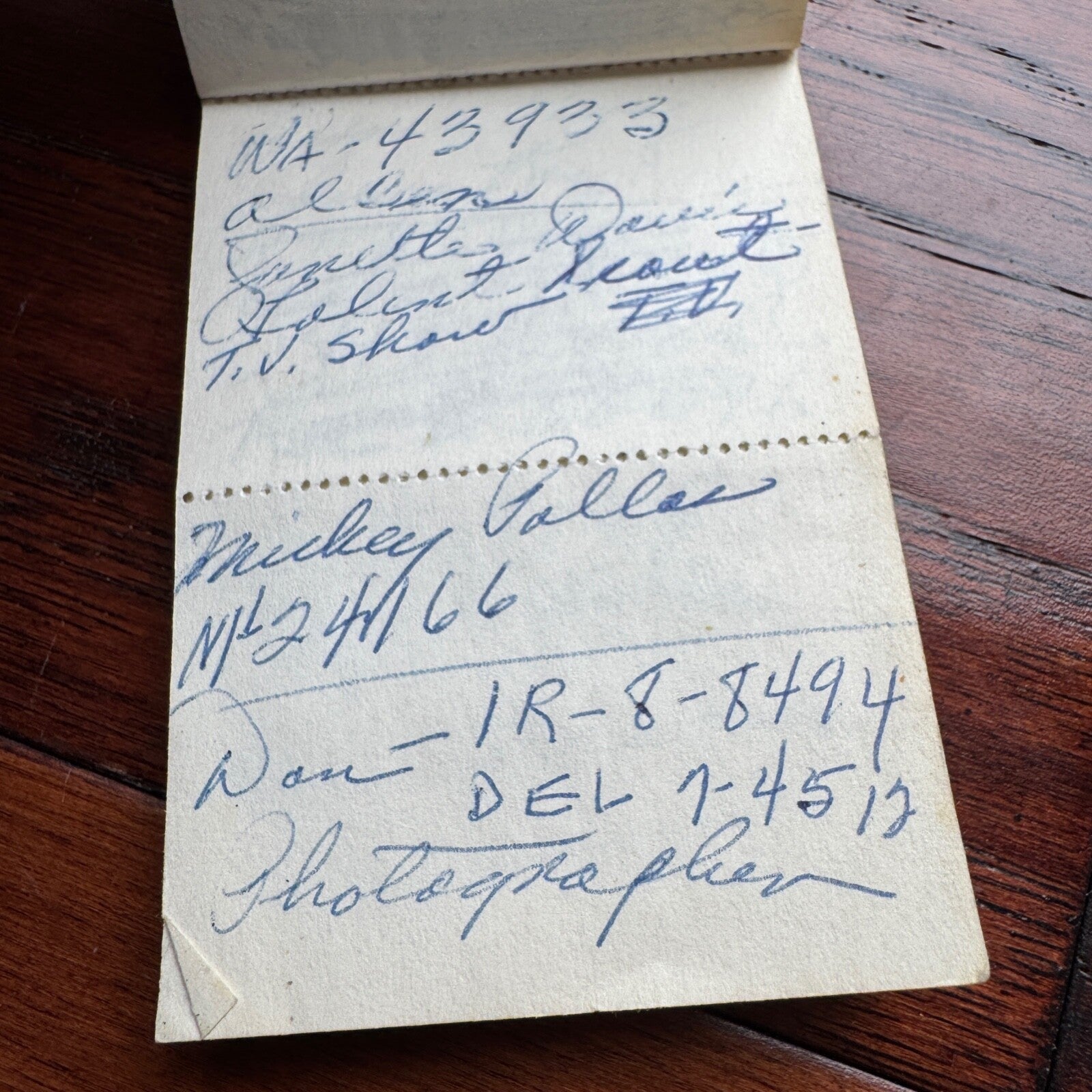 JACK RUBY * BAS * Oswald Shooter Mini HANDWRITTEN NOTEPAD * not Autograph Signed