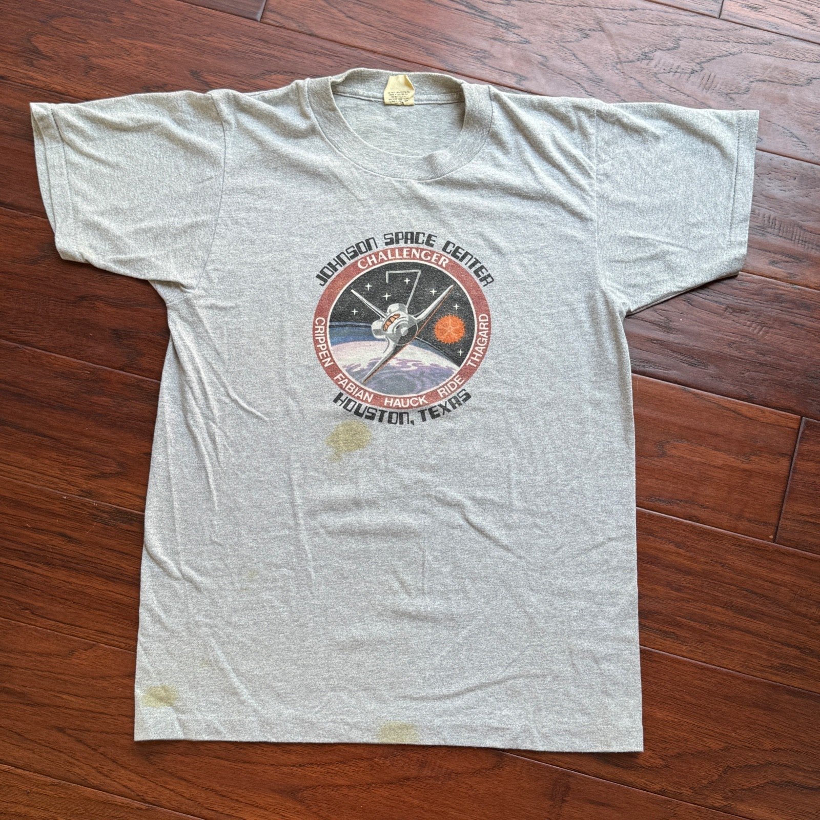 SALLY RIDE * Ride Estate Signed COA * Her Worn NASA STS-7 Mission Patch T-Shirt