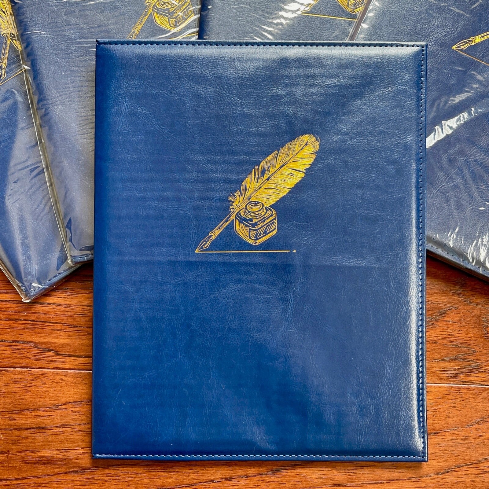 AUTOGRAPH Document + Photo Display Folders * Deluxe Leather Gold Emboss * Qty 10