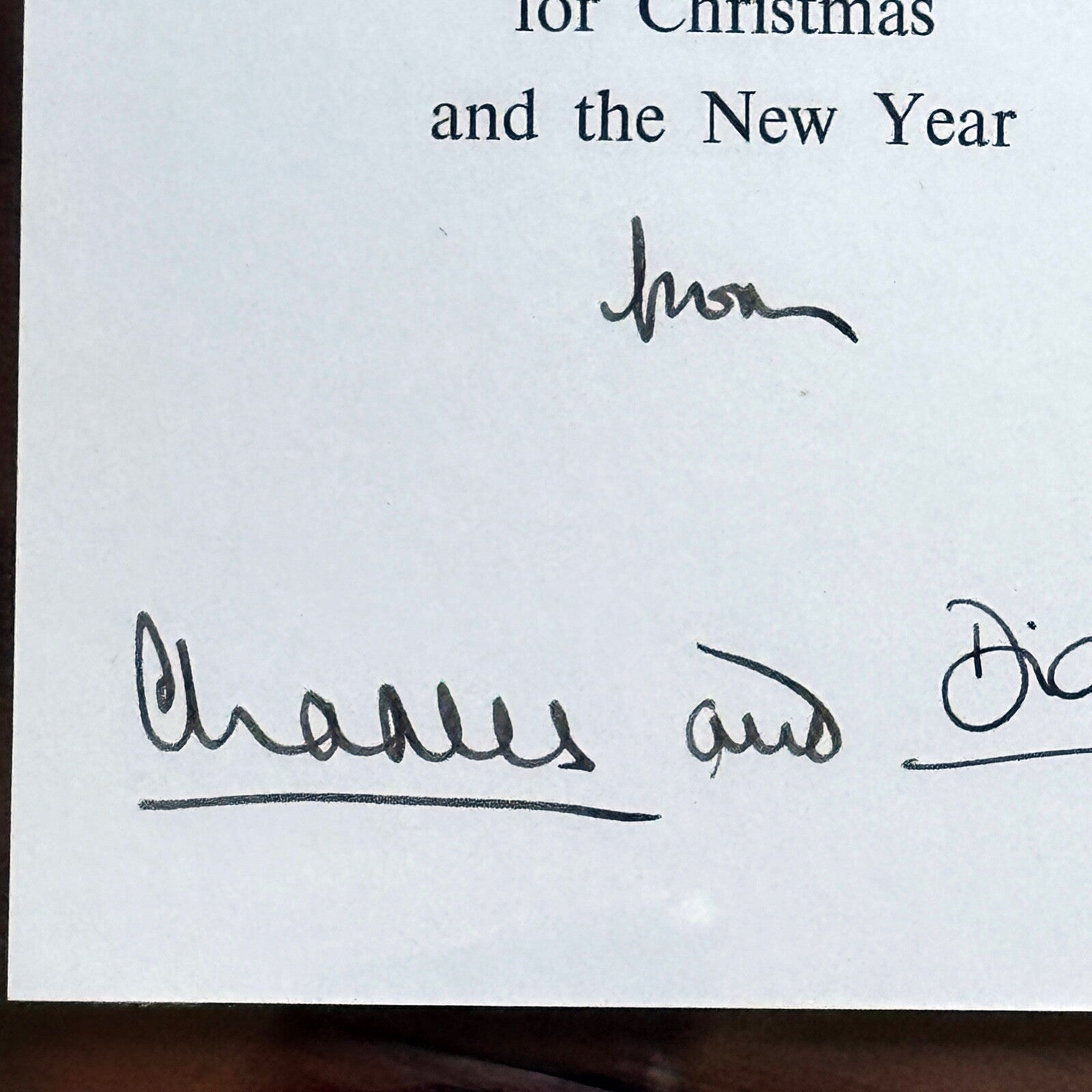 PRINCESS DIANA & KING CHARLES III * PSA * Autograph Family Xmas Card Signed 1985