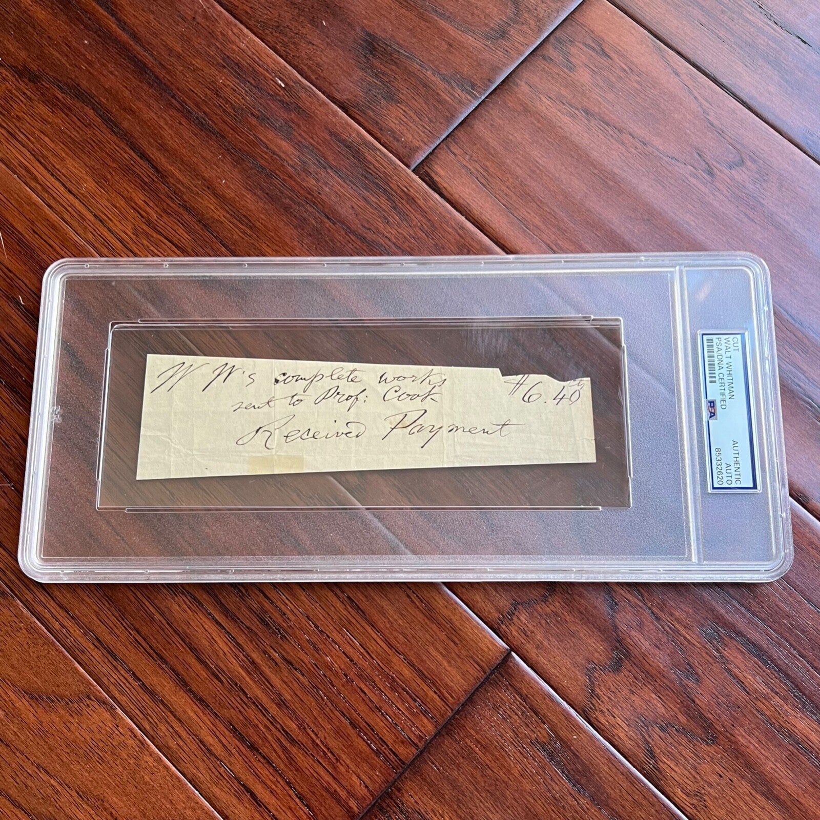 WALT WHITMAN * PSA/DNA * Autograph CUT Signed "WW" * "Leaves of Grass" POET