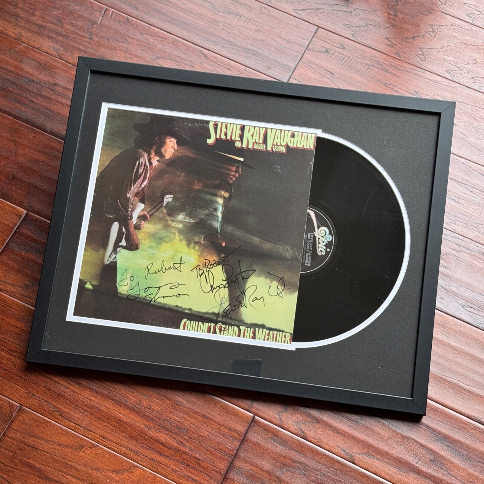 STEVIE RAY VAUGHAN * PSA * Autograph WEATHER LP Album Signed w/ Double Trouble