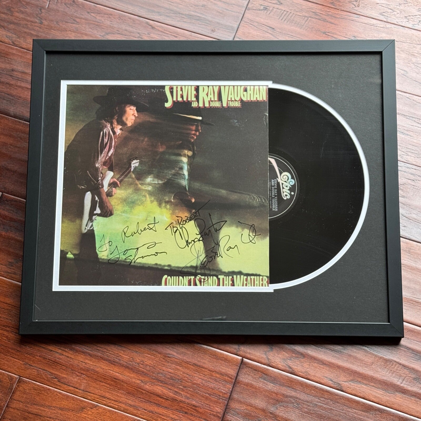 STEVIE RAY VAUGHAN * PSA * Autograph WEATHER LP Album Signed w/ Double Trouble