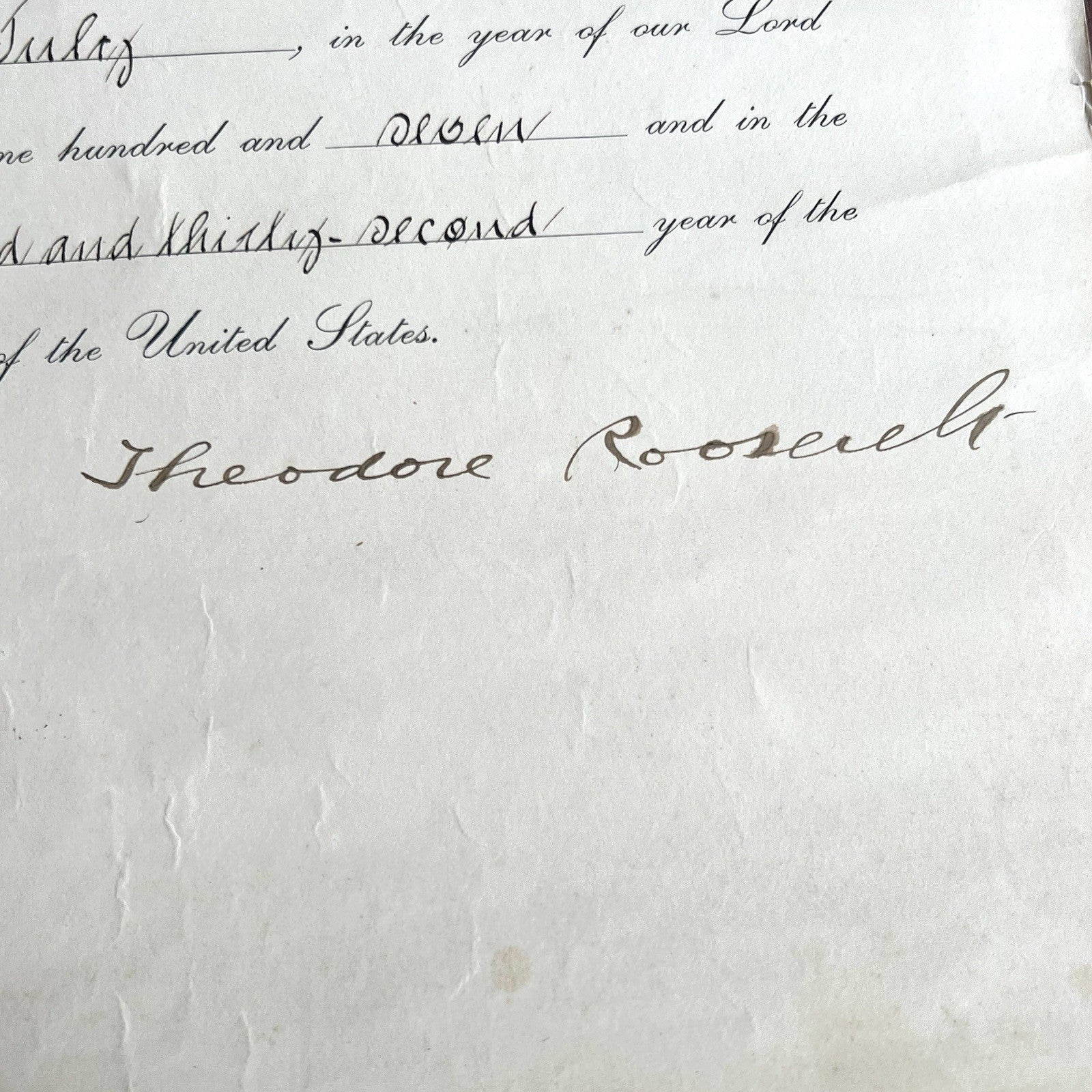 THEODORE ROOSEVELT * PSA* Autograph Document Signed Naval Appointment Teddy