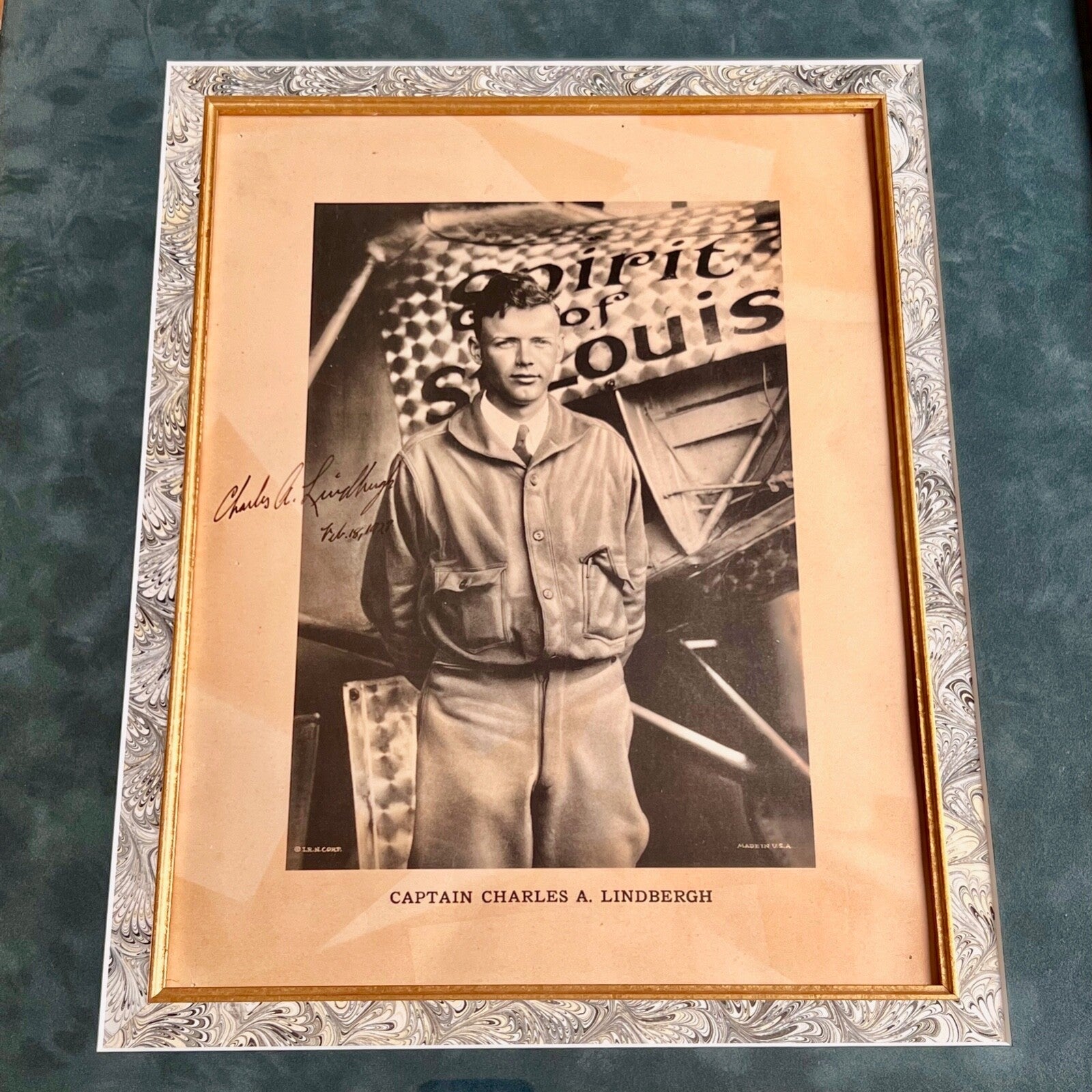 CHARLES LINDBERGH * JSA * Autograph SPIRIT OF ST. LOUIS Photo XL Portrait Signed