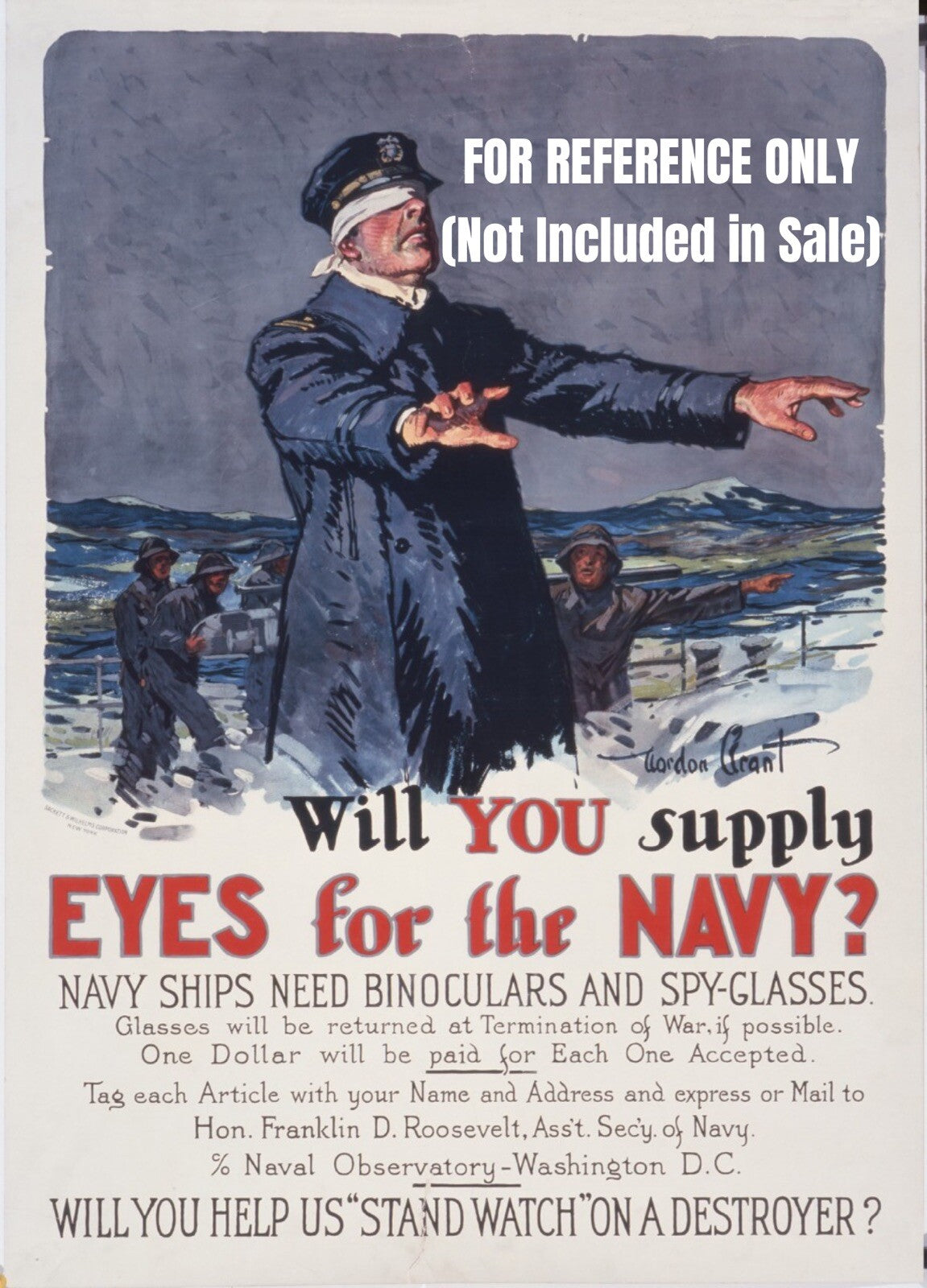 FRANKLIN D. ROOSEVELT * JSA * Autograph Signed Letter for Binoculars Used in WWI