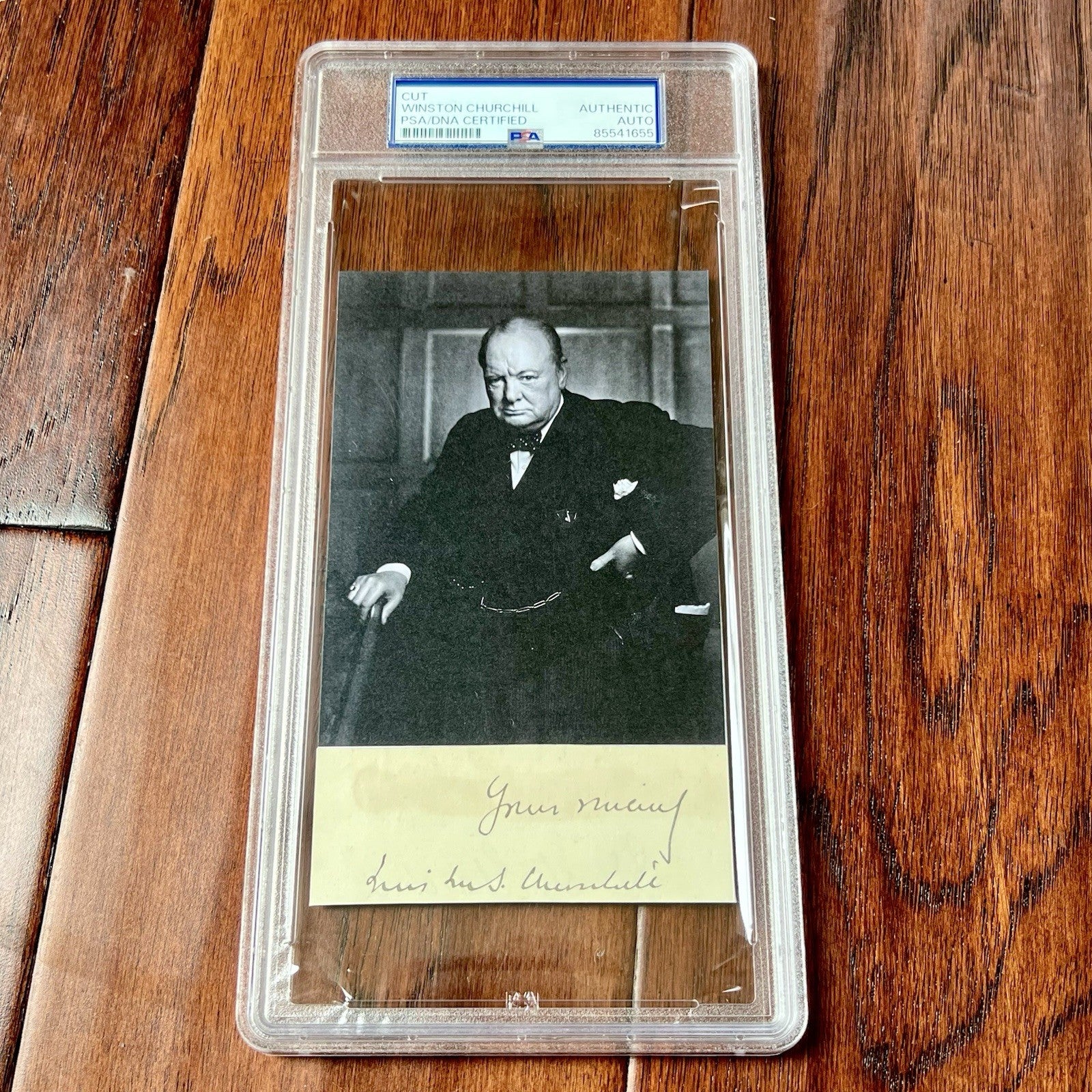 WINSTON S. CHURCHILL * PSA * Autograph Cut Signature CUSTOM CARD Signed