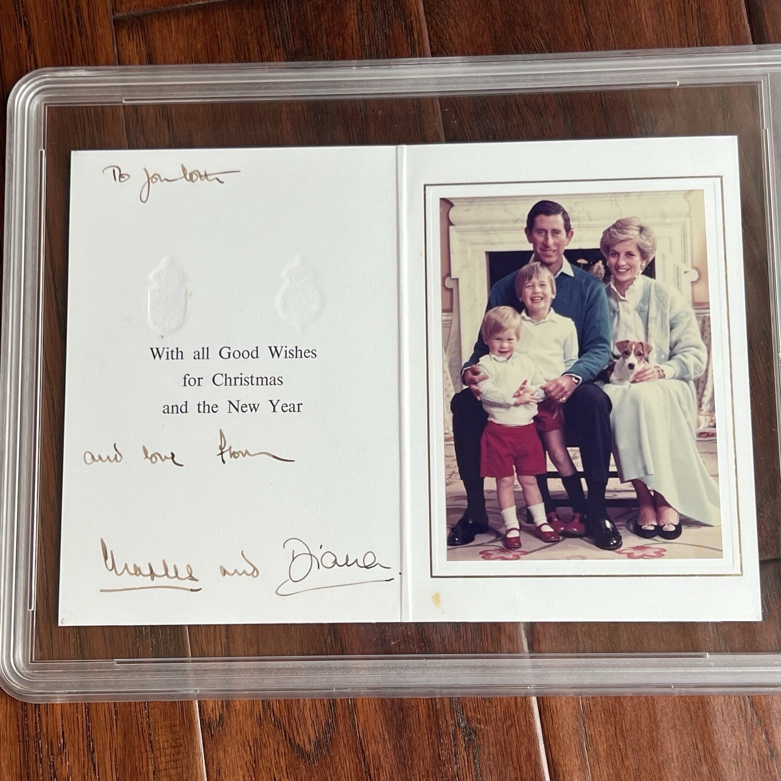 PRINCESS DIANA & KING CHARLES III * PSA * Autograph Family Xmas Card Signed 1986