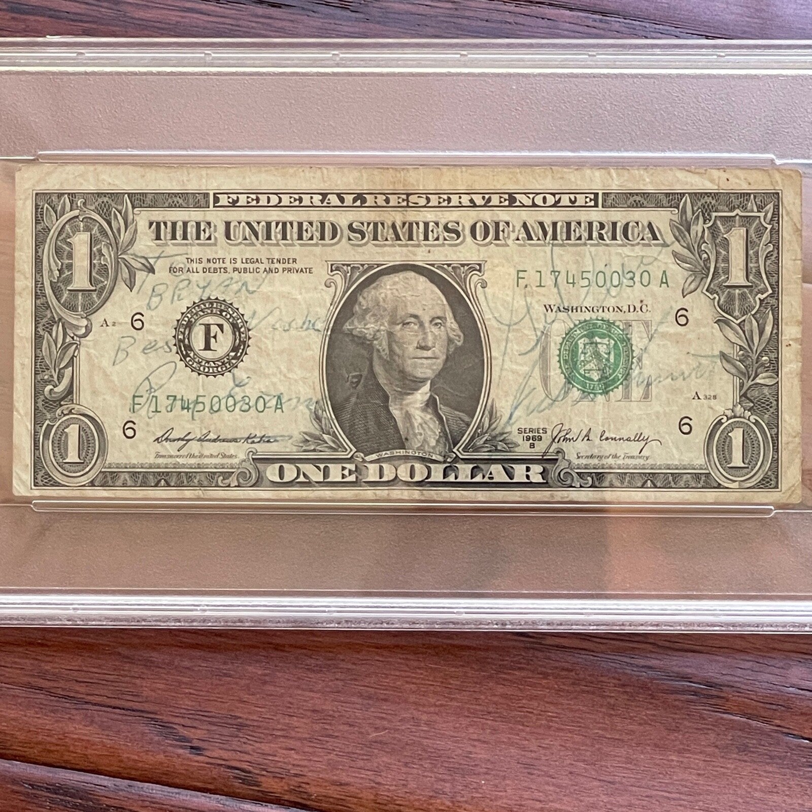 APOLLO 17 * PSA * Crew Signed Dollar Bill Autograph Gene CERNAN  EVANS * SCHMIDT