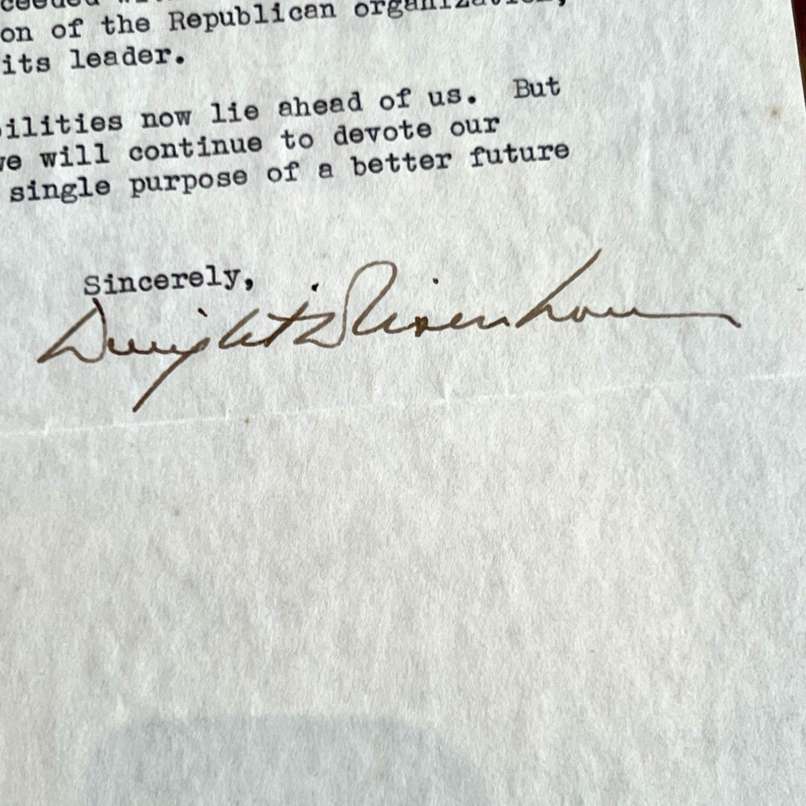 DWIGHT D. EISENHOWER * PSA * Autograph Letter Signed 8 DAYS BEFORE INAUGURATION