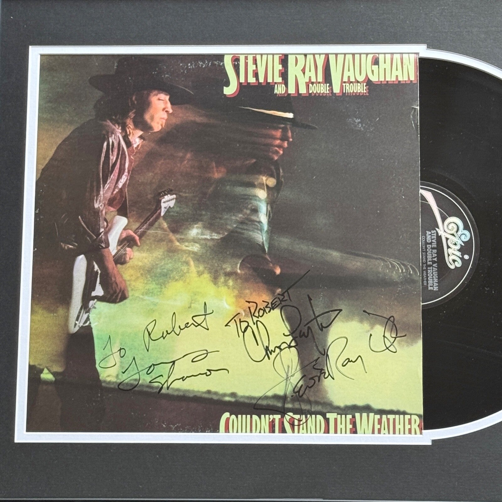 STEVIE RAY VAUGHAN * PSA * Autograph WEATHER LP Album Signed w/ Double Trouble