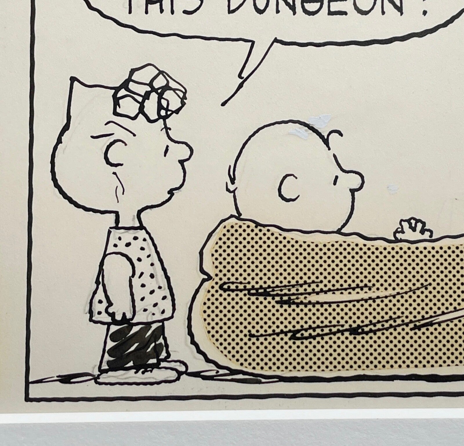 CHARLES SCHULZ * Original Drawn CHARLIE BROWN Artwork Comic Strip * Un Signed